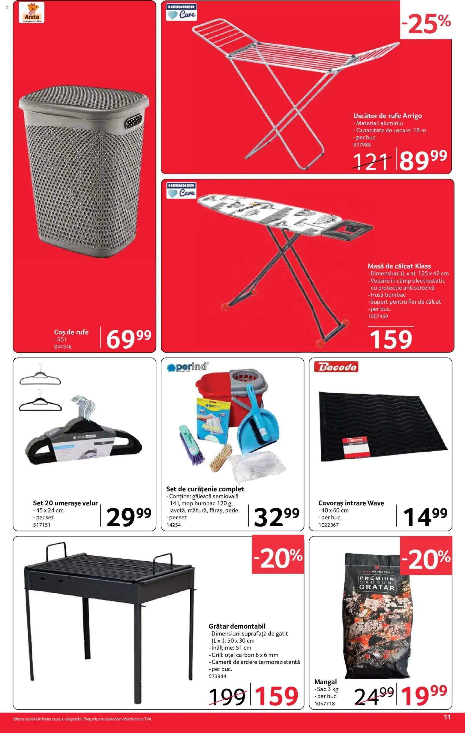 Noul catalog Selgros – valabil de la 04.09.2026 | Pagină: 11 | Produse: Fier de călcat, Uscător, Grill, Mop