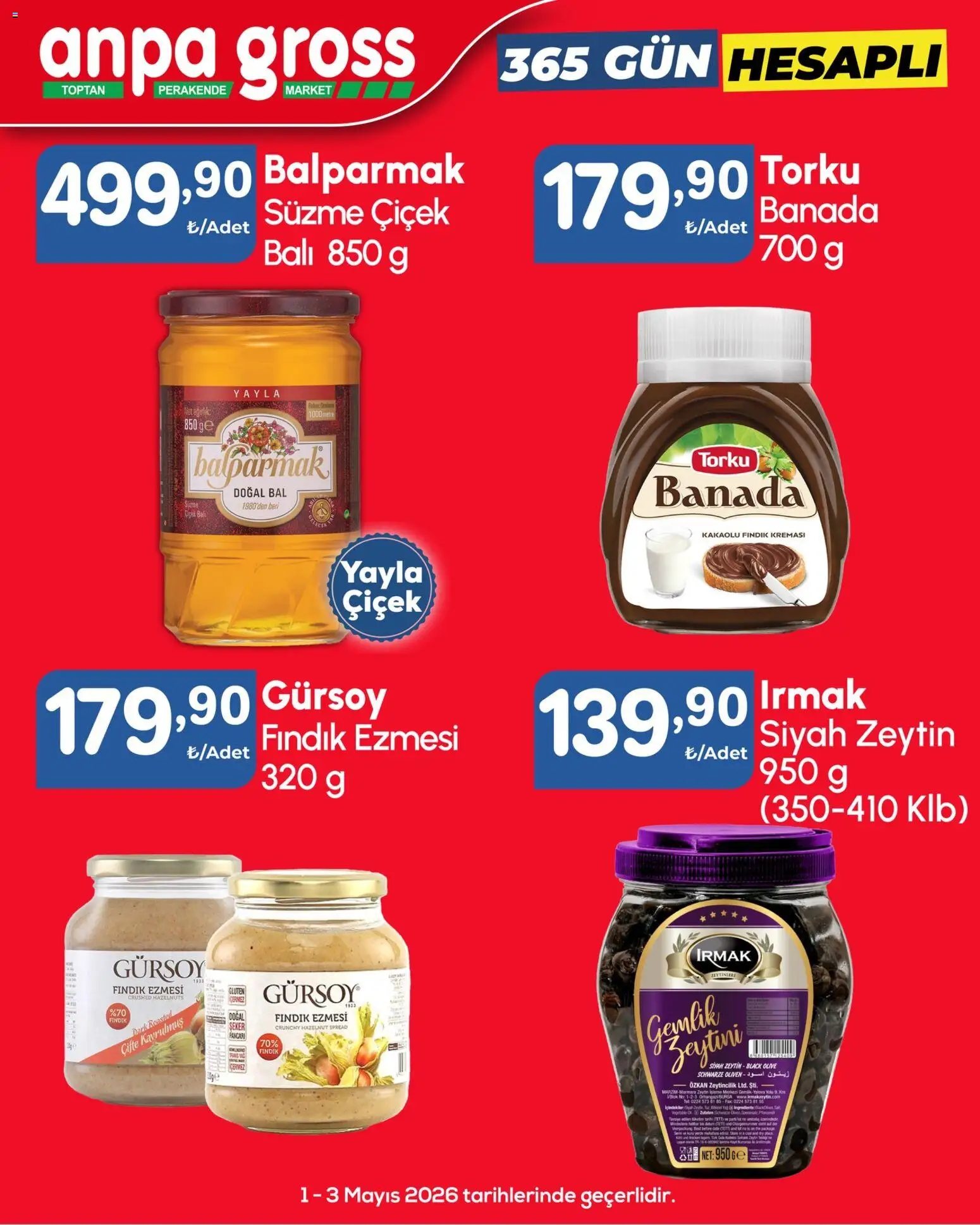 Anpa Gross Katalog Cuma-Pazar - 01.05.2026 tarihinden itibaren geçerlidir | Sayfa: 6 | Ürünler: Fındık, Zeytin, Ağırlık