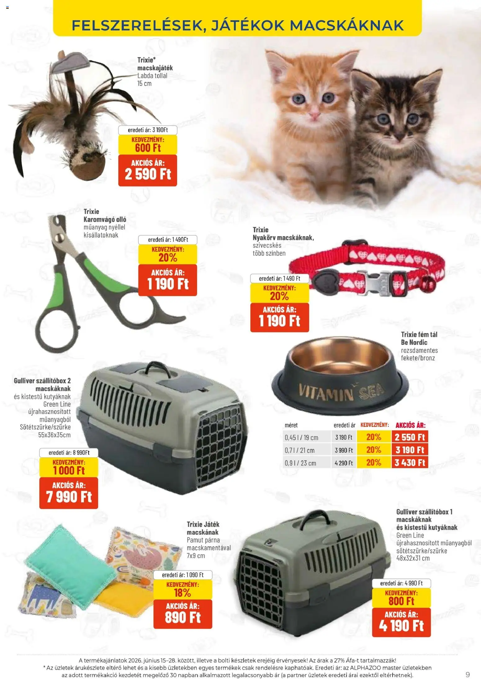 AlphaZoo akciós ujság - amely érvényes a következő dátumtól: 15.06.2026 | Oldal: 9 | Termékek: Játék, Játékok, Párna