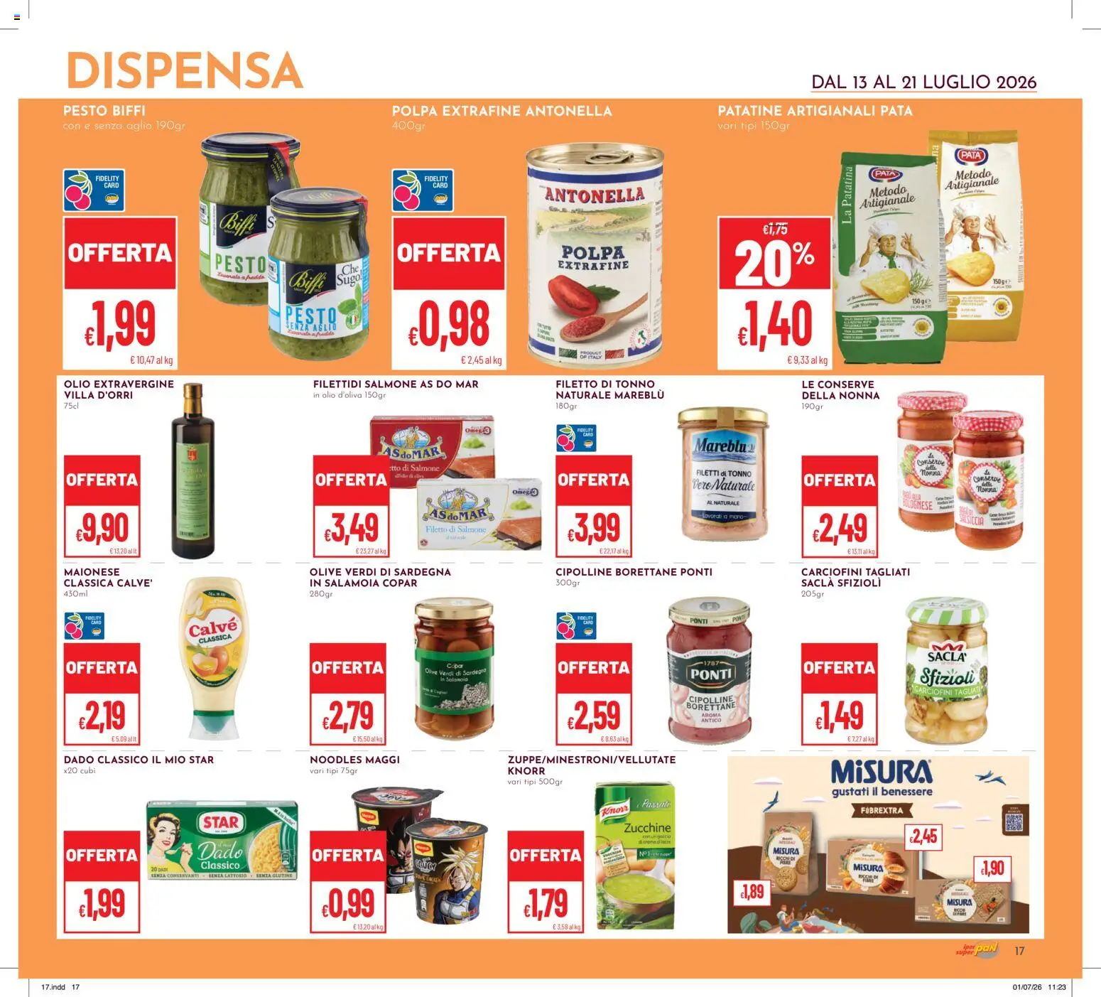 Volantino Pan del 13/07/2026 | Pagina: 17 | Prodotti: Patatine, Maionese, Zucchine, Sugo