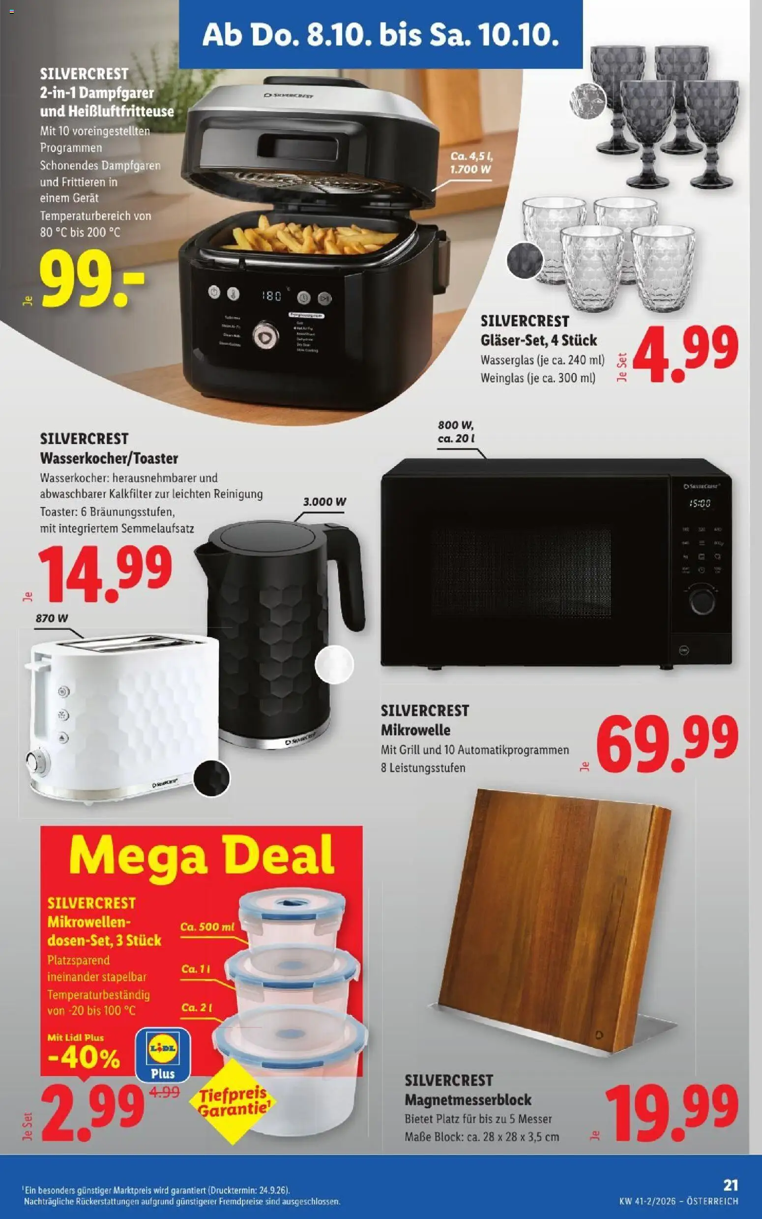 Lidl Flugblatt gültig ab 08.10.2026 | Seite: 27 | Produkte: Mikrowelle, Grill, Wasserkocher, Toaster