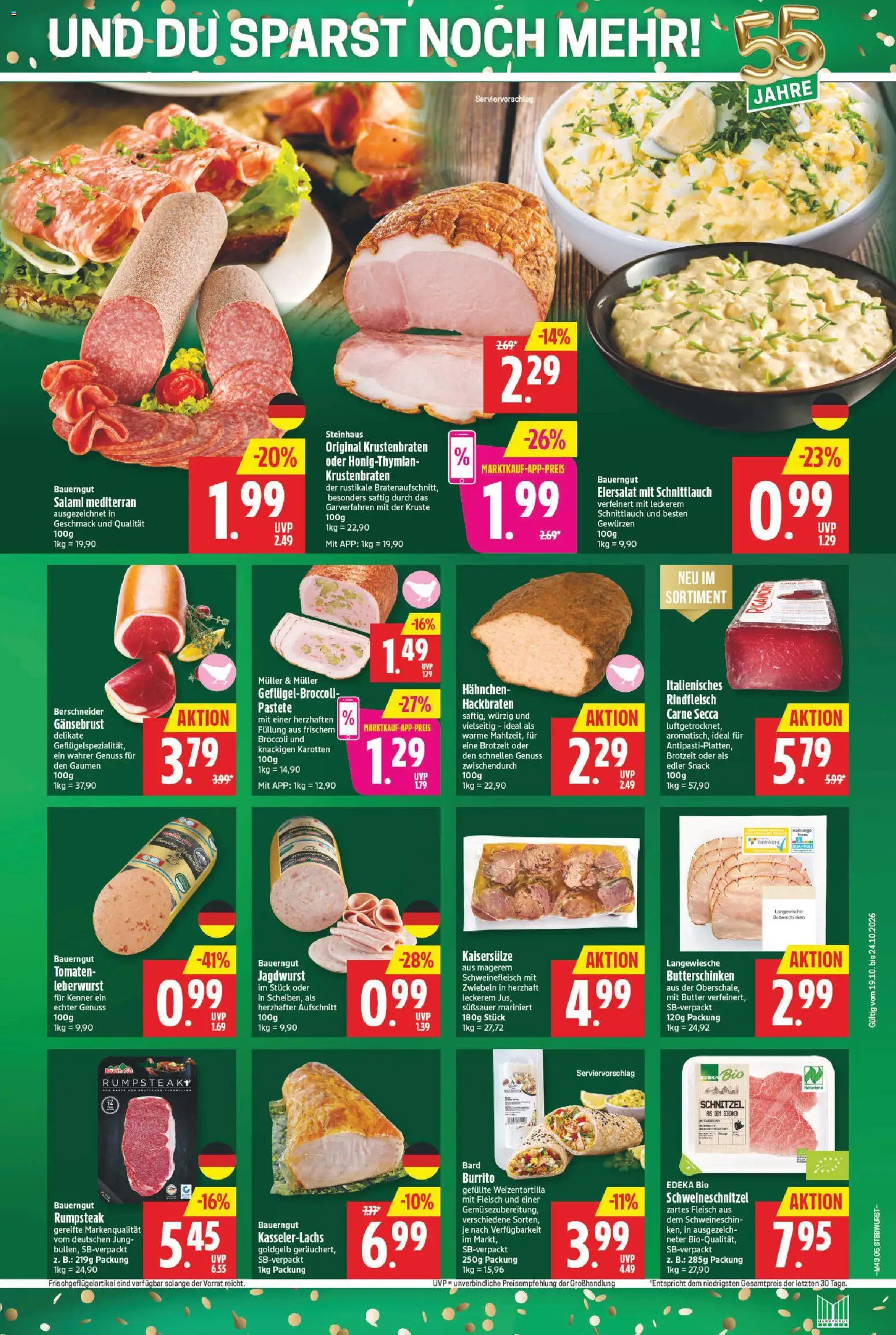 Marktkauf Prospekt – gültig ab 19.10.2026 | Seite: 5 | Produkte: Schnitzel, Zwiebeln, Bauerngut, Salami