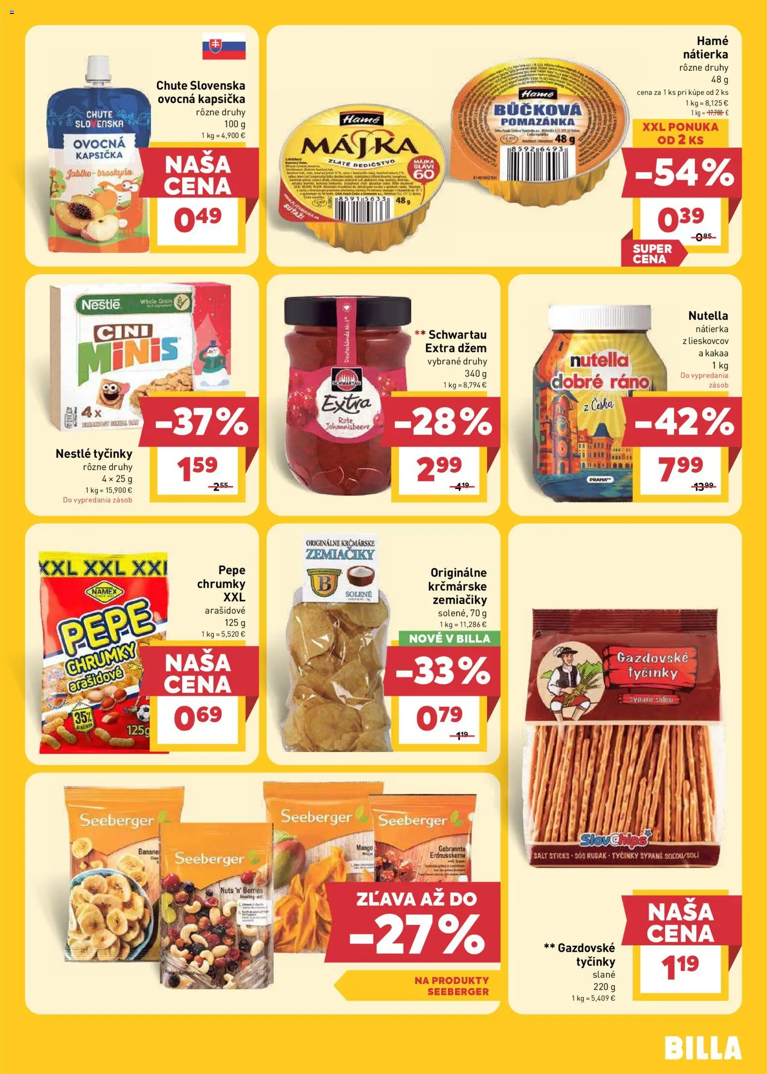 Nové Billa akcie – leták je platný od 27.05.2026 | Strana: 15 | Produkty: Mango, Nutella