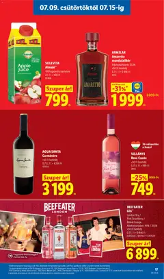 Lidl akciós újság - amely érvényes a következő dátumtól: 2026.07.09. | Oldal: 17 | Termékek: Gin, Almalé