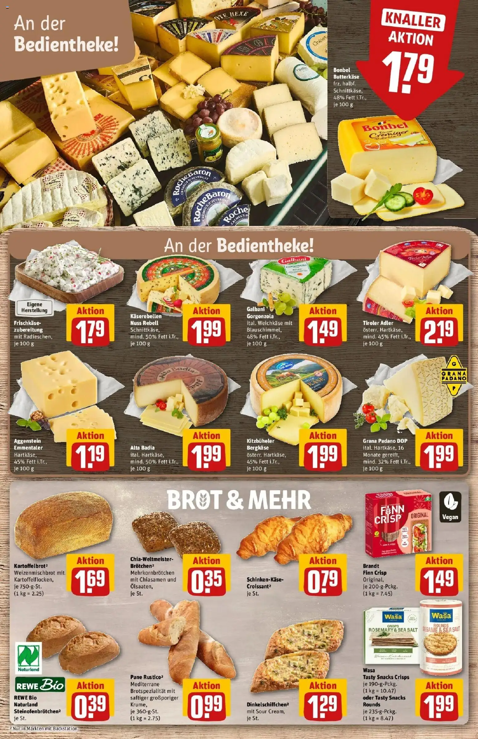 REWE Prospekt ab 12.10.2026 zum Blättern » Angebote | Seite: 9 | Produkte: Grana Padano, Pane, Brot, Frischkase