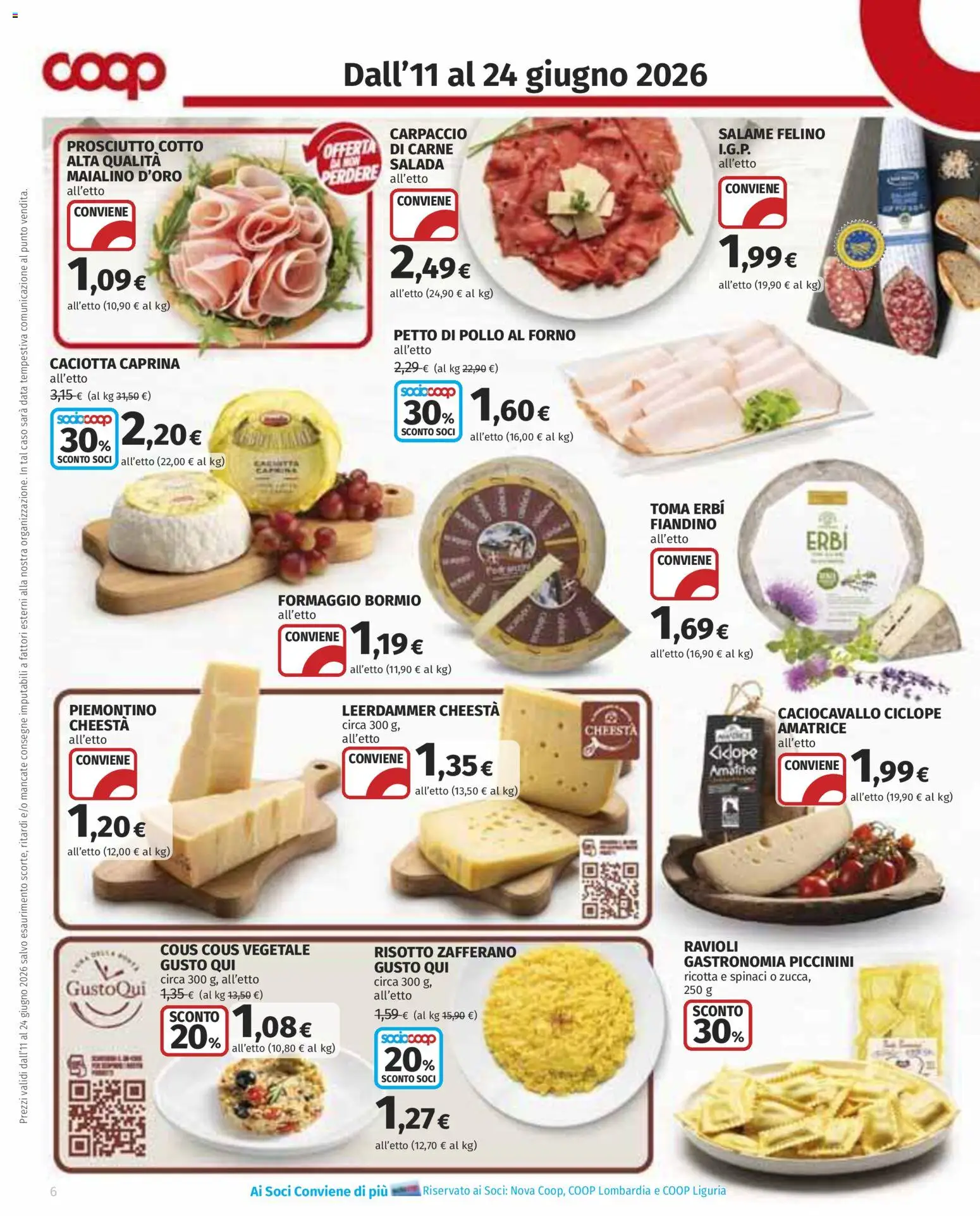 Volantino COOP del 11.06.2026 | Pagina: 6 | Prodotti: Salame, Pollo, Spinaci, Forno