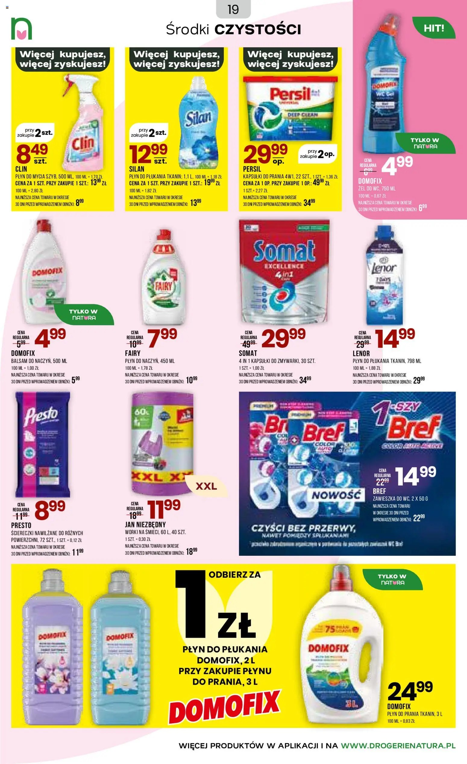Drogerie Natura gazetka od 18.05.2026 | Strona: 19 | Produkty: Persil, Kapsułki do prania, Fairy, Lenor płyn do płukania