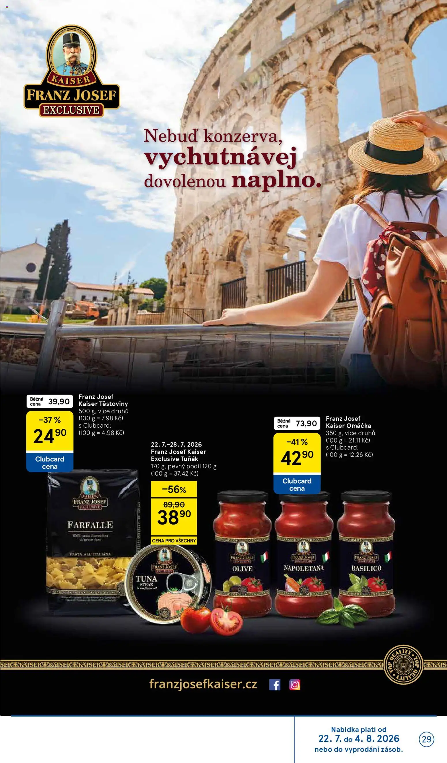 Tesco leták - Hypermarket od 22.07.2026 | Strana: 29 | Produkty: Tuňák, Těstoviny, Steak