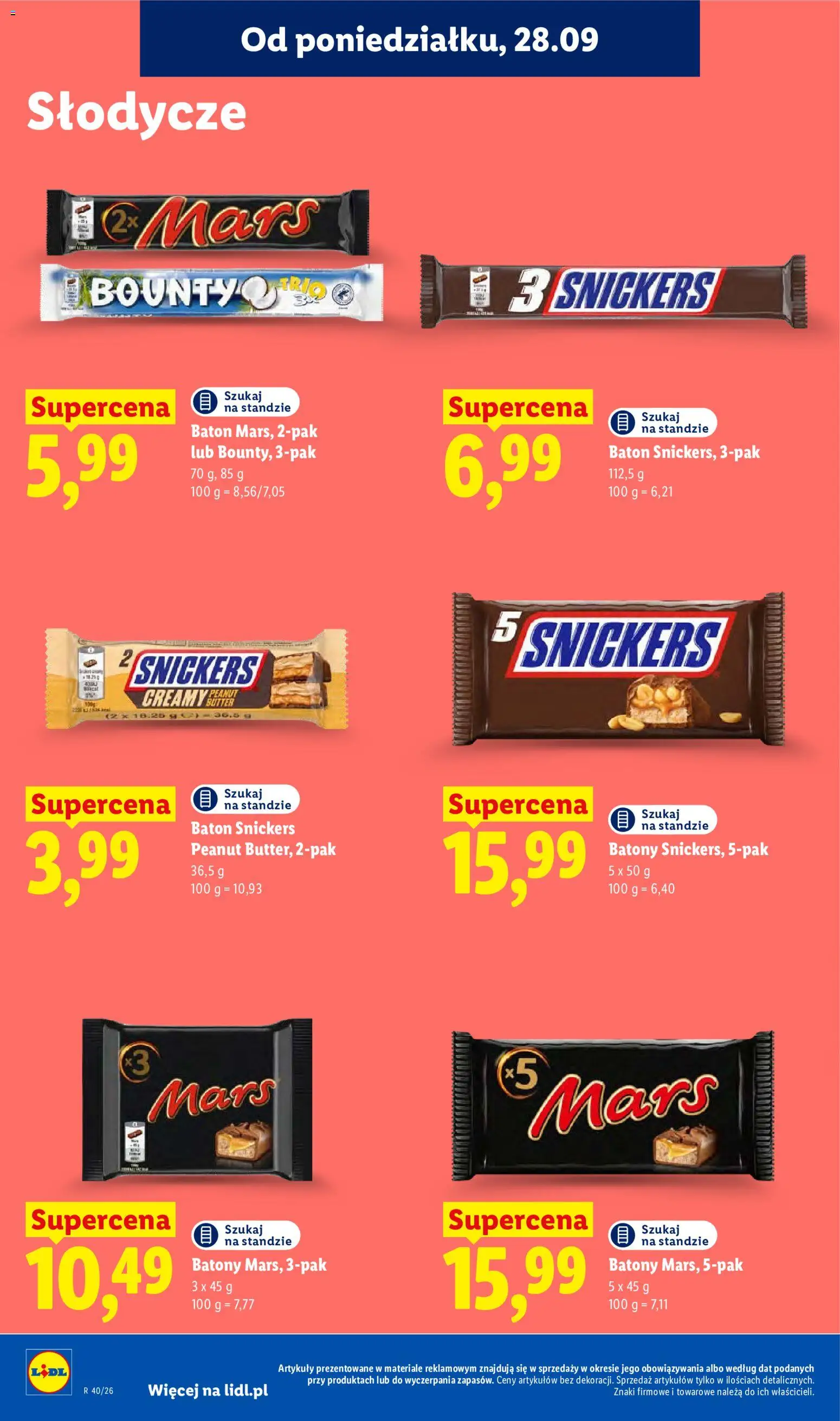 Lidl Polsko leták od 28.09.2026 | Strana: 70 | Produkty: Snickers