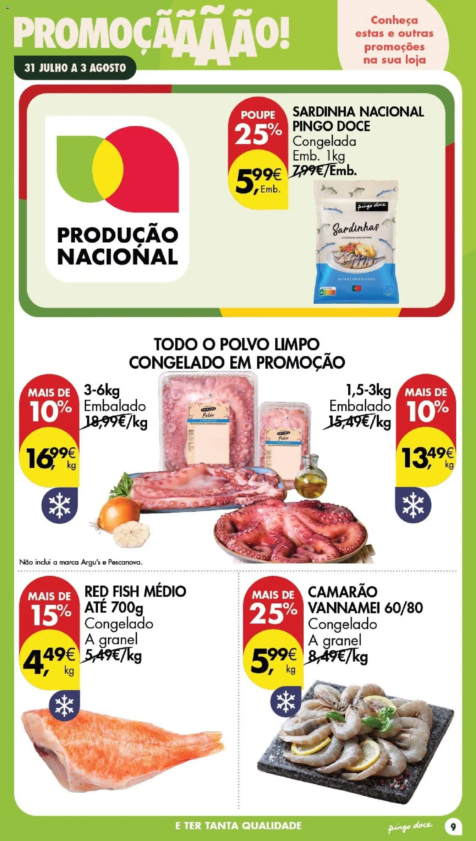 Pingo Doce Poupe este Fim de Semana │ válido de 31/07/2026 | Página: 9 | Produtos: Polvo, Camarão, Sardinhas