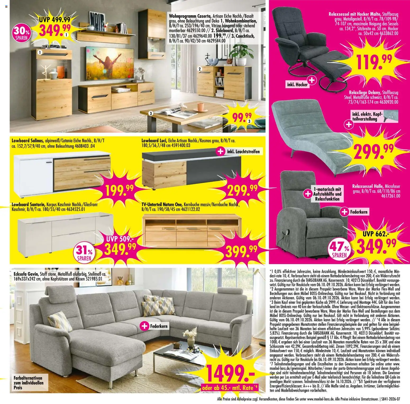 SB Möbel Boss Prospekt Gera – gültig ab 06.10.2026 | Seite: 7 | Produkte: Hocker, Relaxsessel, Küche, Wasser