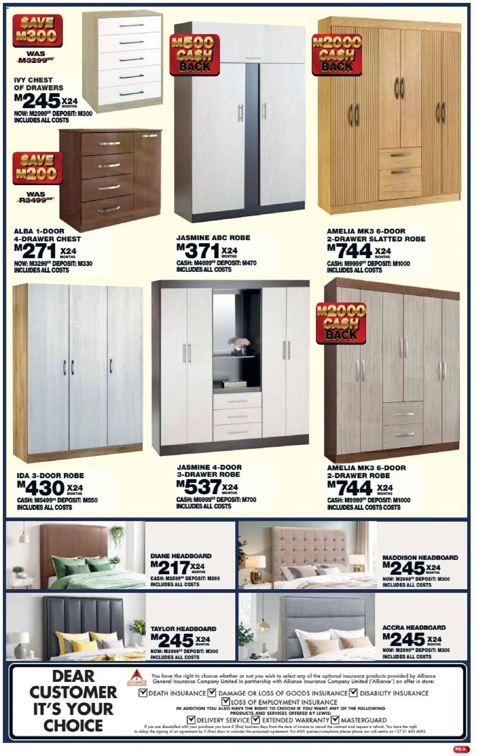 New Lewis Stores catalogue – valid from 11.05.2026 | Page: 3 | Products: Phone, Headboard, Chest of drawers