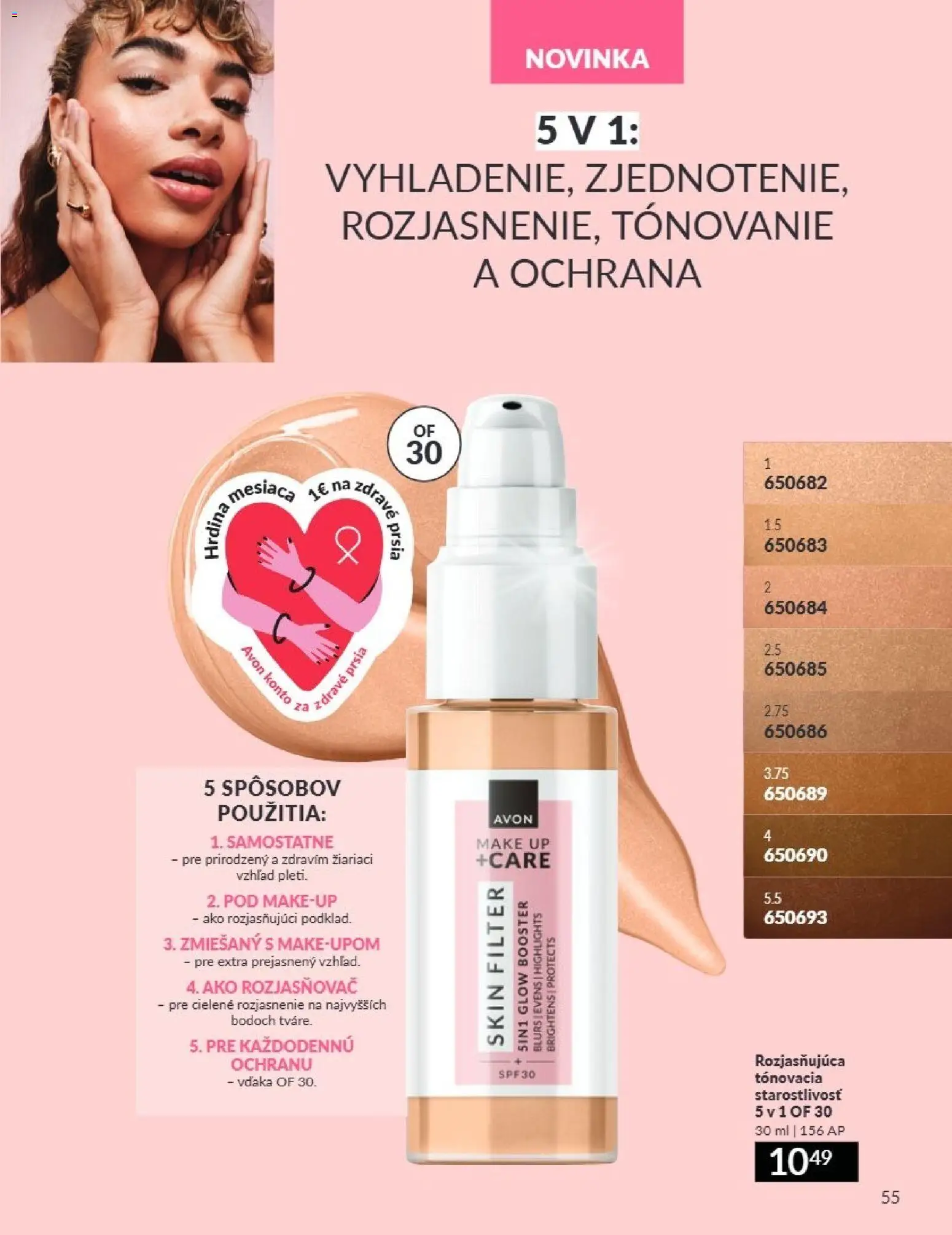 Nové Avon akcie – leták je platný od 01.07.2026 | Strana: 55 | Produkty: Make up, Rozjasňovač