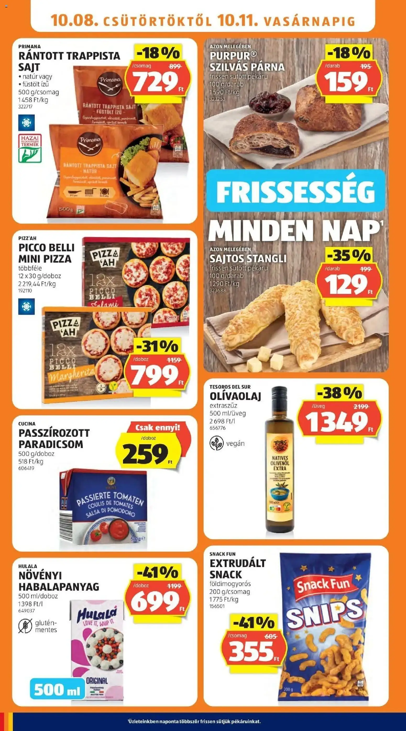 Aldi aktuális akciós újság - 2026.10.03. -tól/töl > akció, lapozható szórólap 🛍️ | Oldal: 10 | Termékek: Passzírozott paradicsom, Pizza, Paradicsom, Vegán