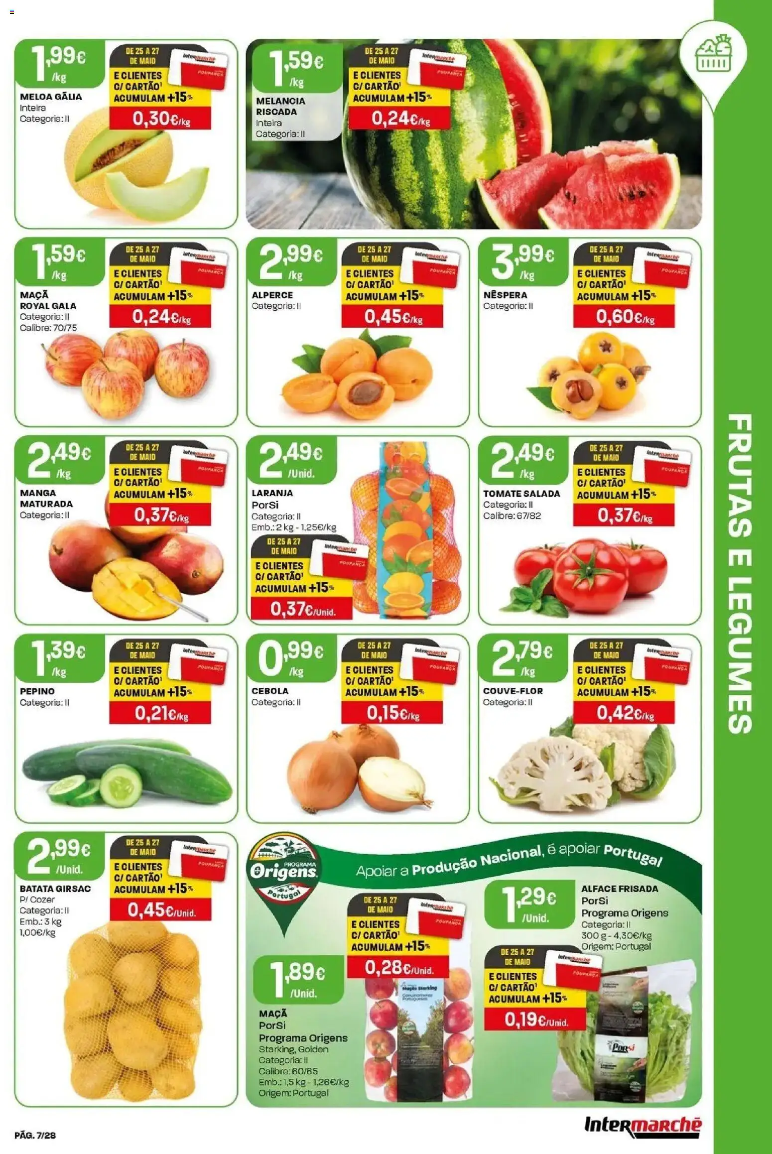 Intermarché - Isto é que são preços BAIXOS │ válido de 21.05.2026 | Página: 7 | Produtos: Batata, Tomate, Melancia, Salada