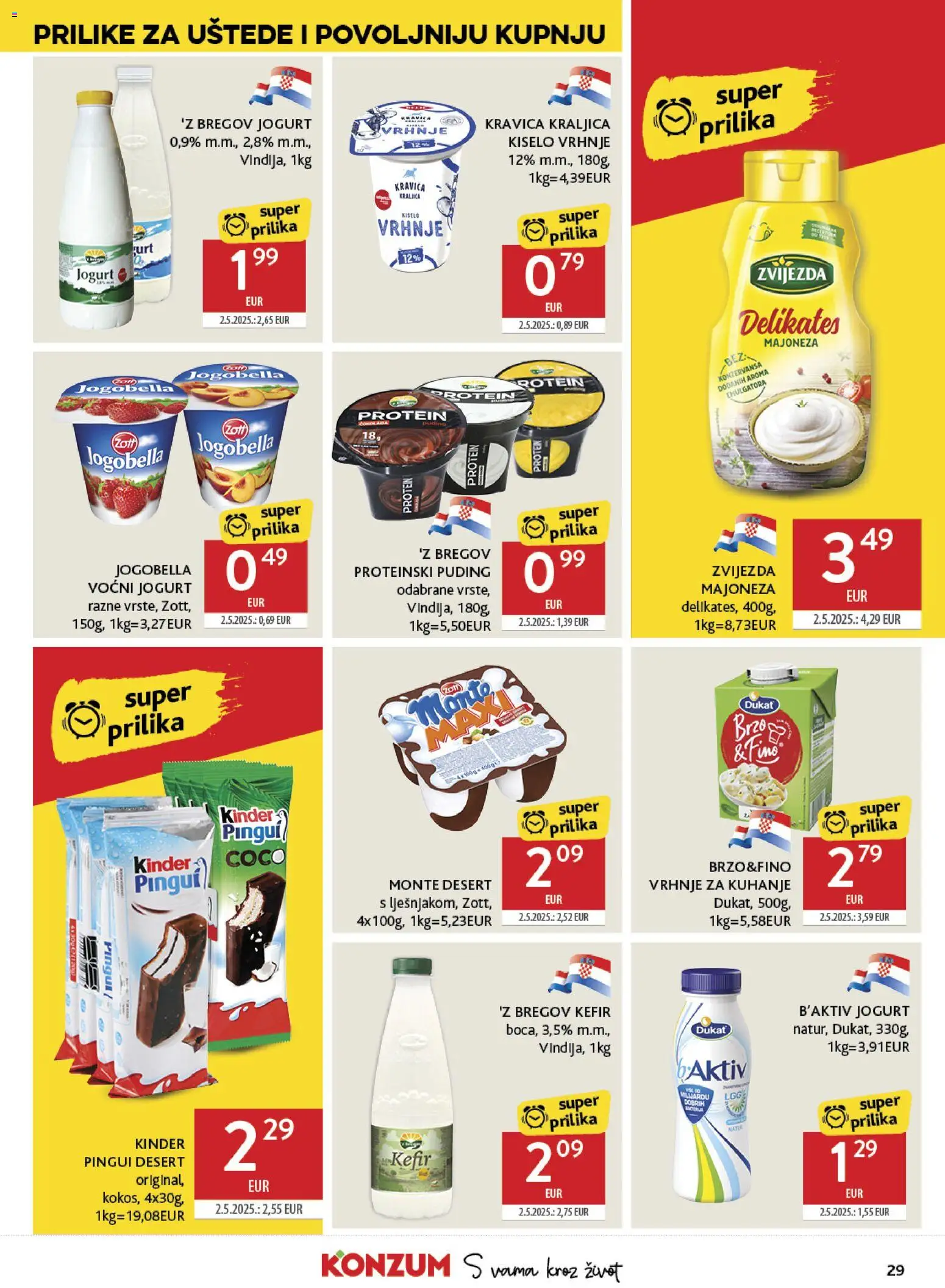 Konzum HR akciós ujság - amely érvényes a következő dátumtól: 10.06.2026 | Oldal: 29 | Termékek: Puding, Kefir, Protein