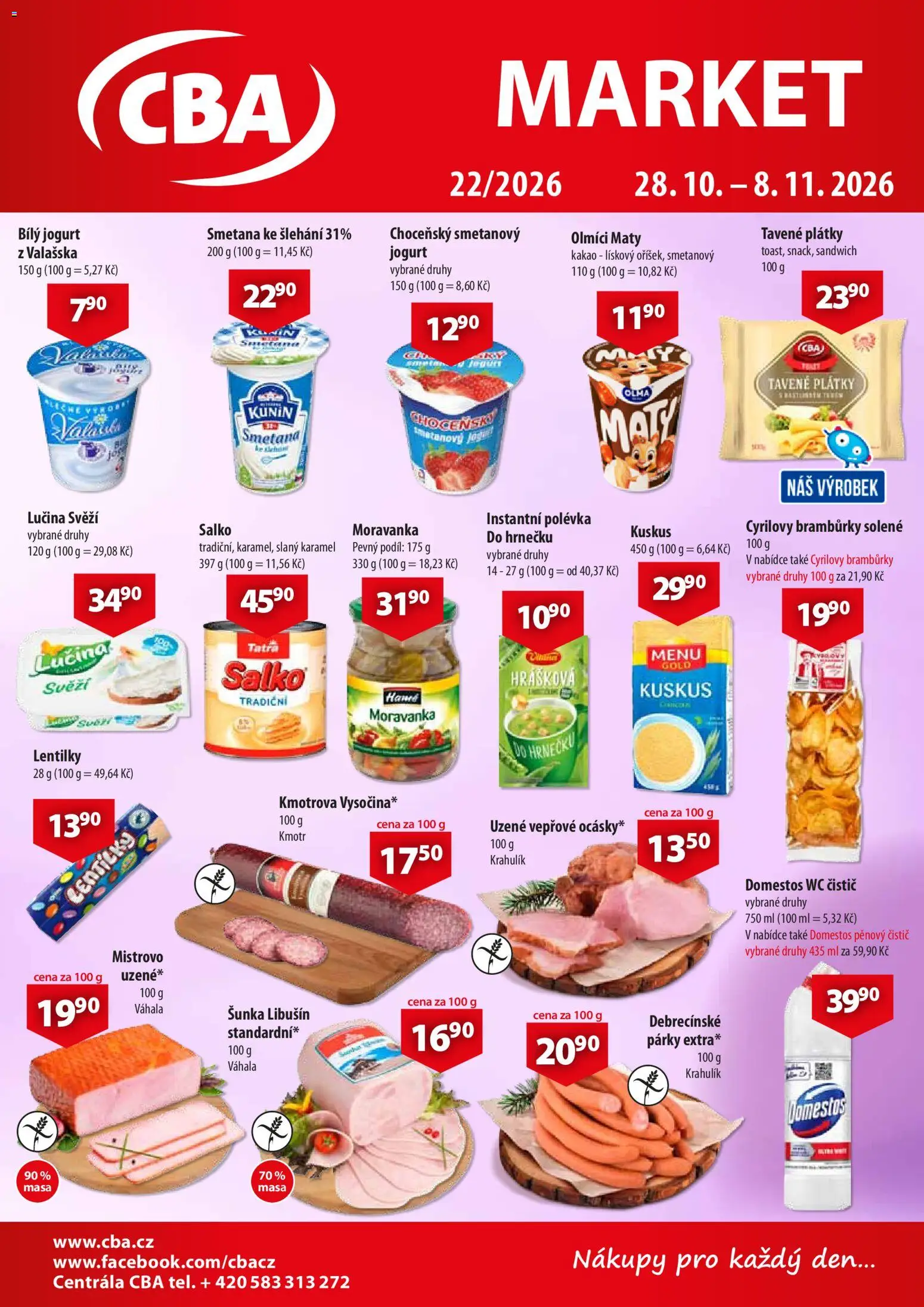 CBA leták - Market od 28.10.2026 | Strana: 1 | Produkty: Bramburky, Salko, Cyrilovy brambůrky, Wc