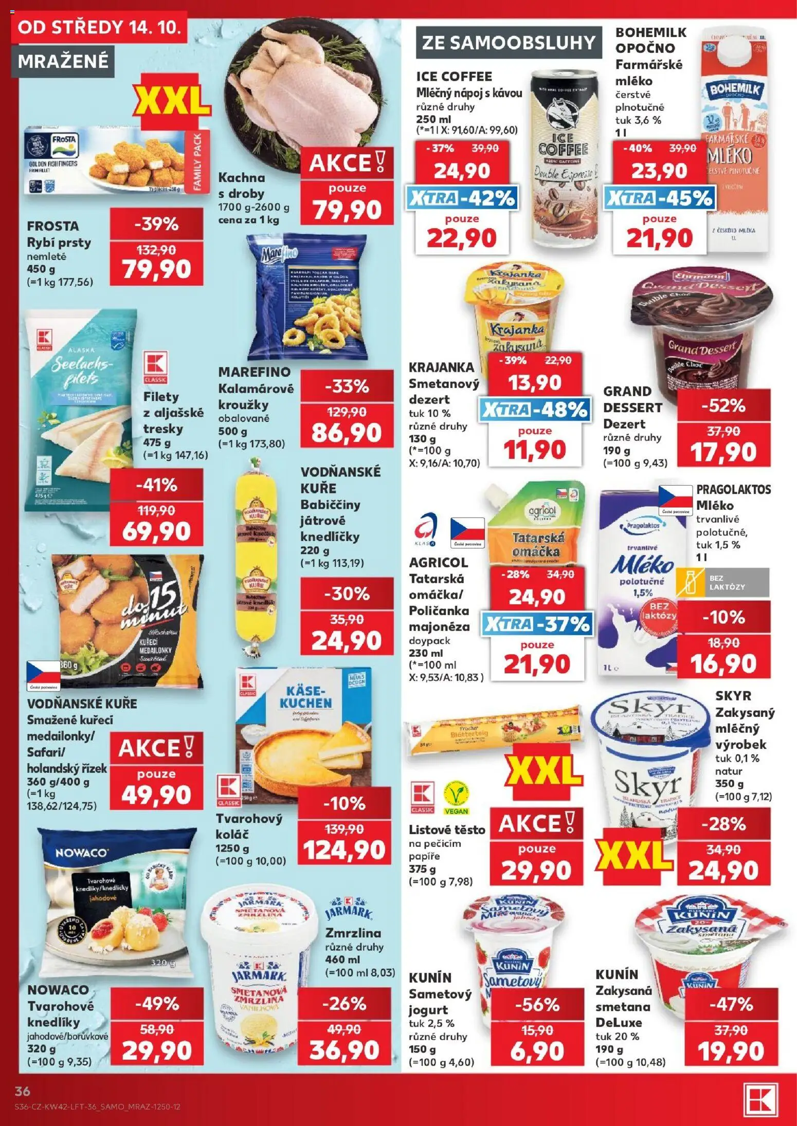 Kaufland leták - Ostrava od 14.10.2026 | Strana: 36 | Produkty: Jogurt, Zmrzlina, Ice coffee, Játrové knedlíčky