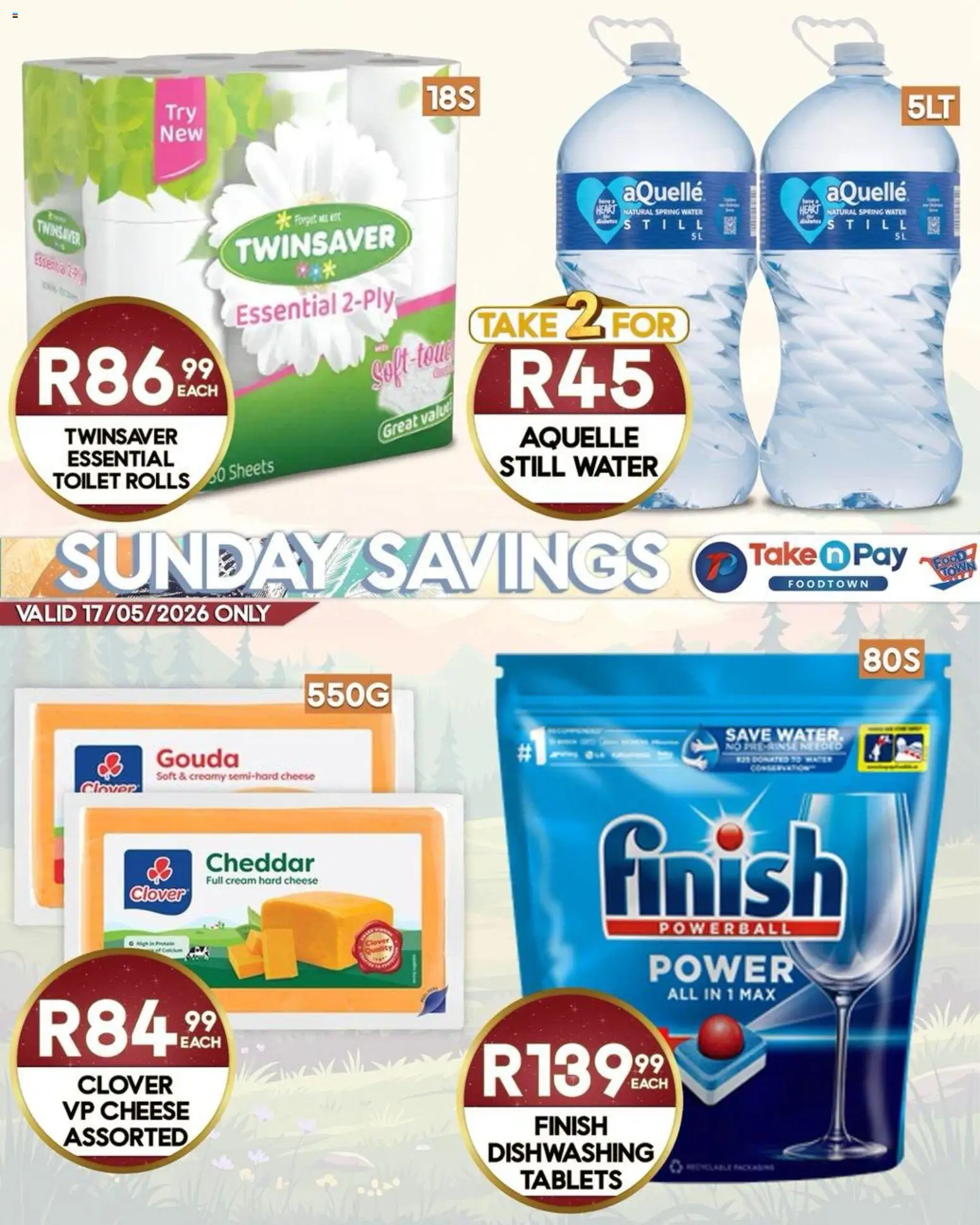 New Take n Pay catalogue – valid from 17.05.2026 | Page: 2 | Products: Toilet, Cheese, Cream, Water