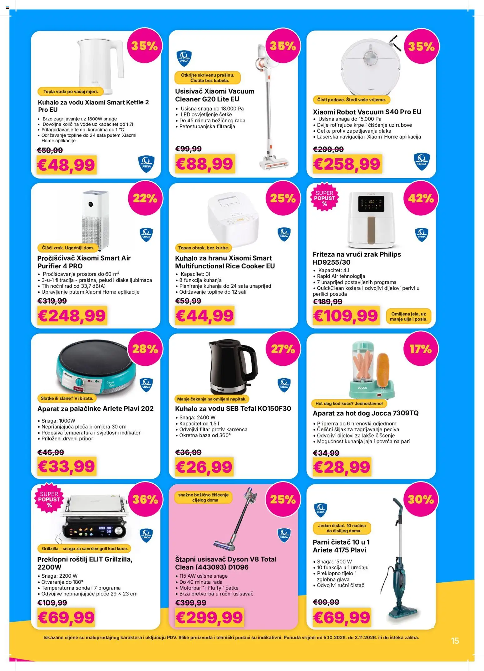 Vacom katalog | vrijedi od 05.10.2026 | Stranica: 15 | Proizvodi: Palacinke, Košara, Jaja, Xiaomi