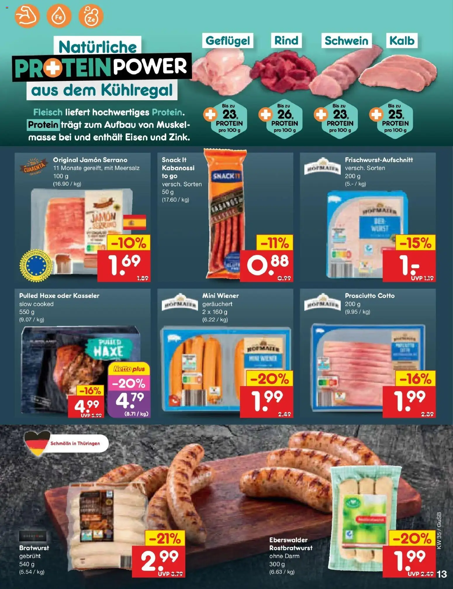 Netto Marken-Discount Prospekt Machern (ab 24.08.2026) » Angebote | Seite: 19 | Produkte: Bratwurst, Fleisch