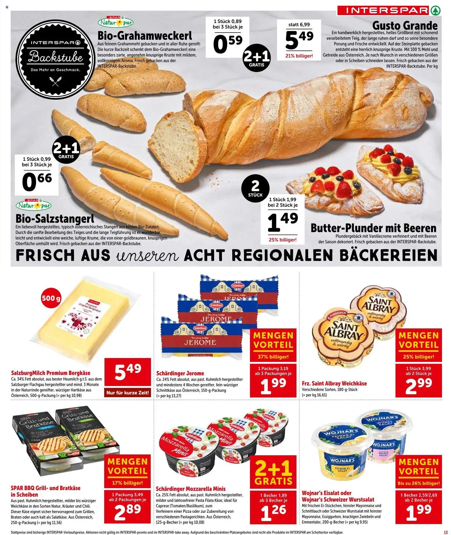Interspar Flugblatt - Niederösterreich gültig ab 07.05.2026 | Seite: 13 | Produkte: Zwiebeln, Grill, Käse, Pizza