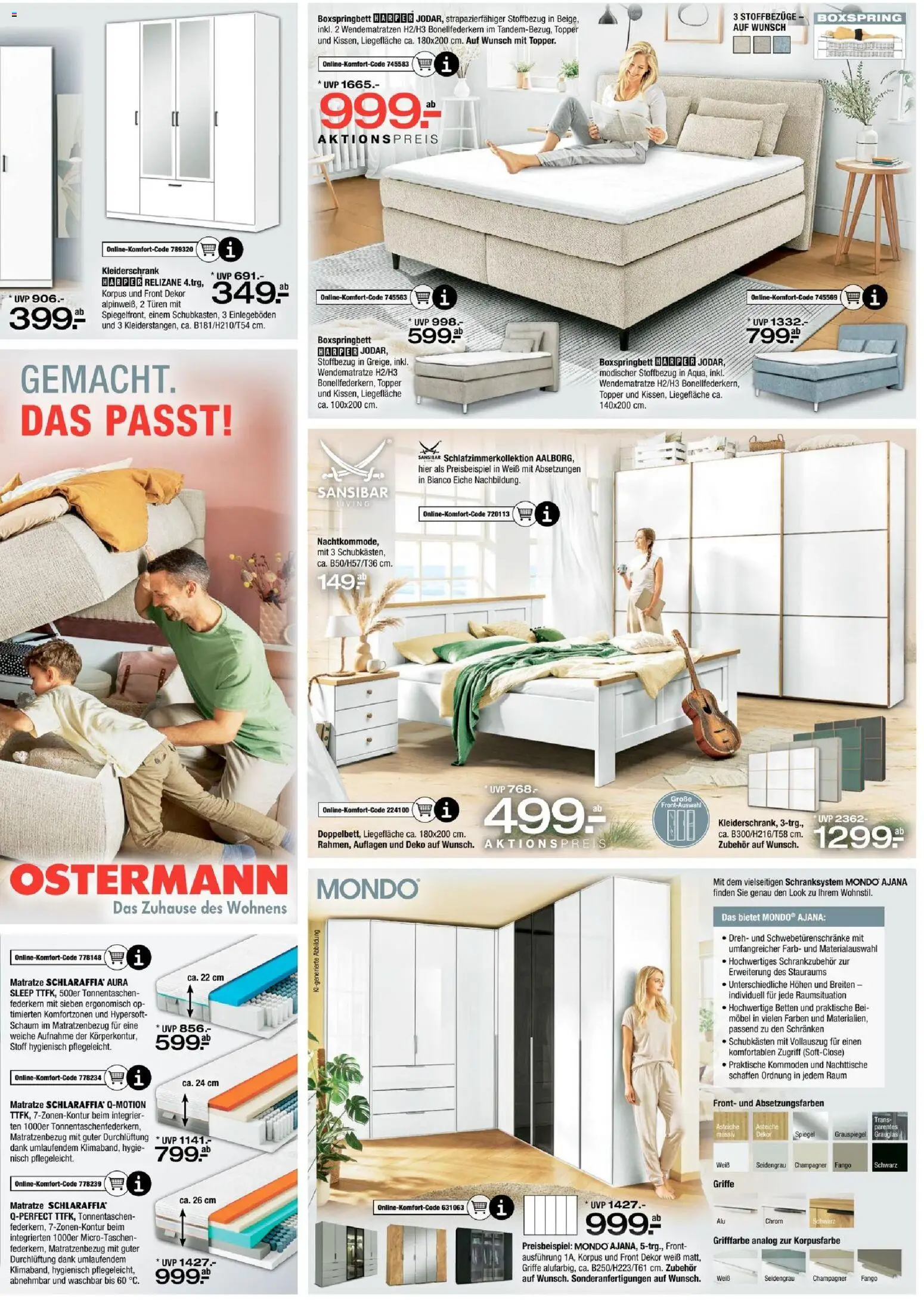 Ostermann Prospekt – gültig ab 29.08.2026 | Seite: 9 | Produkte: Matratze, Kleiderschrank, Boxspringbett, Spiegel