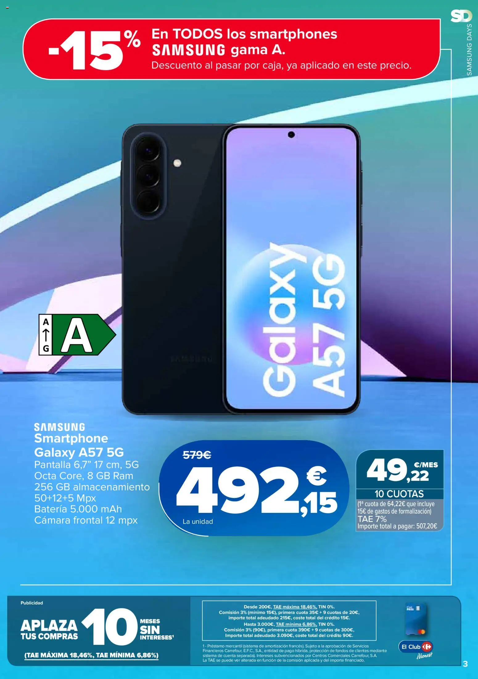 Carrefour Samsung Days │ válido desde el 03/08/2026 | Página: 3 | Productos: Smartphone, Cámara, Batería