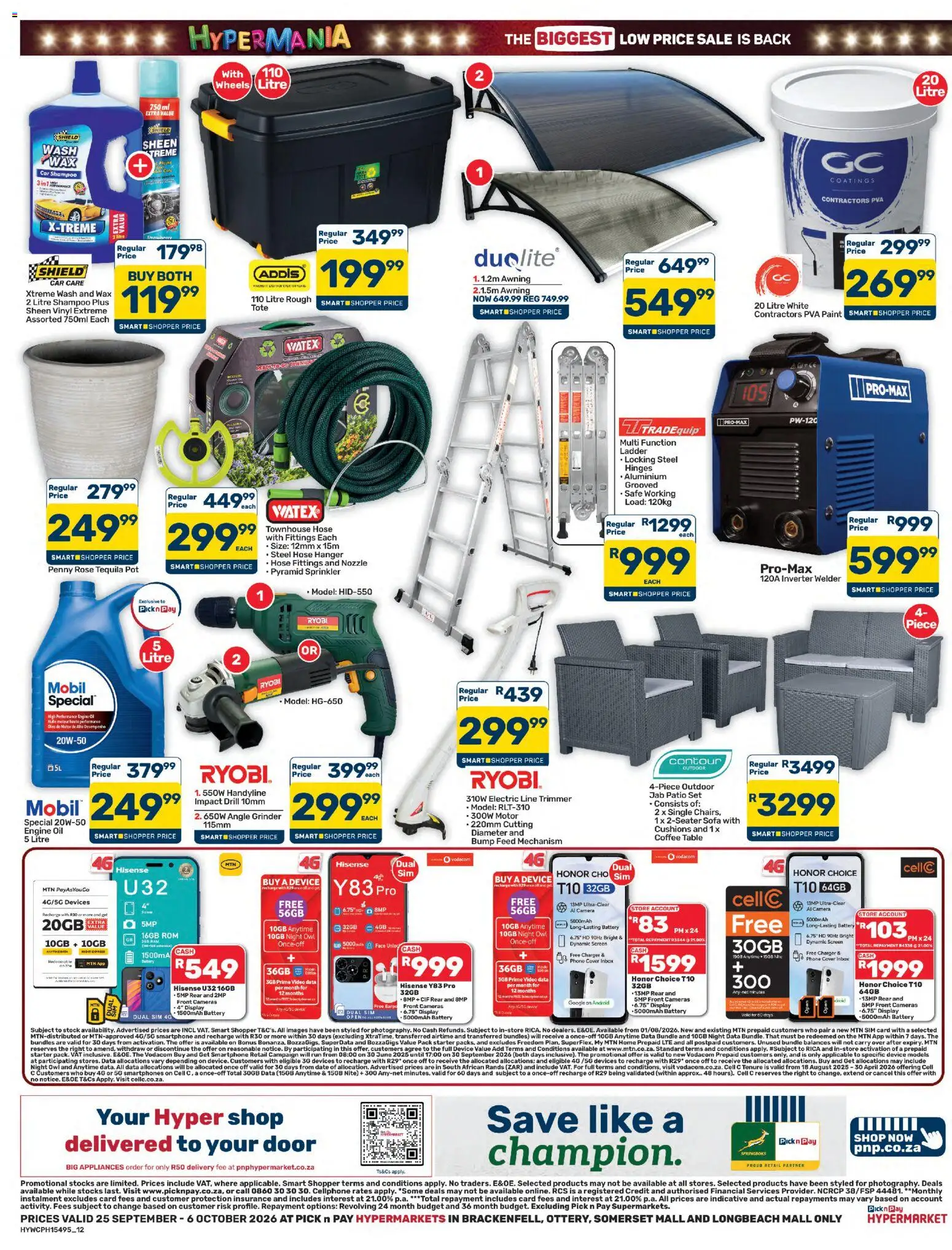 New Pick n Pay catalogue – valid from 25/09/2026 | Page: 12 | Products: Camera, Coffee table, Table, Oil