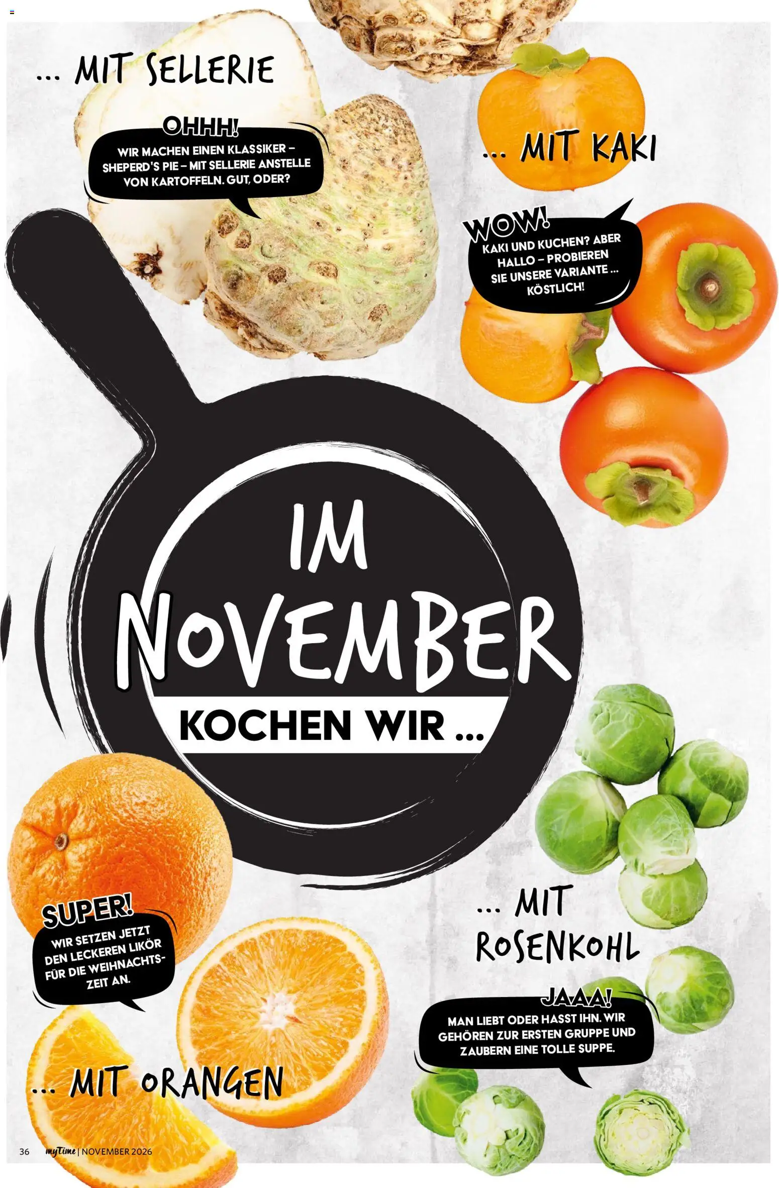 Famila Nordwest myTime – gültig ab 01.11.2026 | Seite: 36 | Produkte: Likör, Orangen, Kaki, Kuchen
