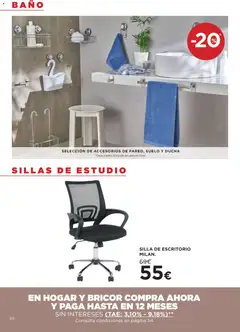 Vista previa Hipercor catálogo válido desde el 01/07/2026 | Página: 50 | Productos: Silla de escritorio, Silla, Baño, Ducha
