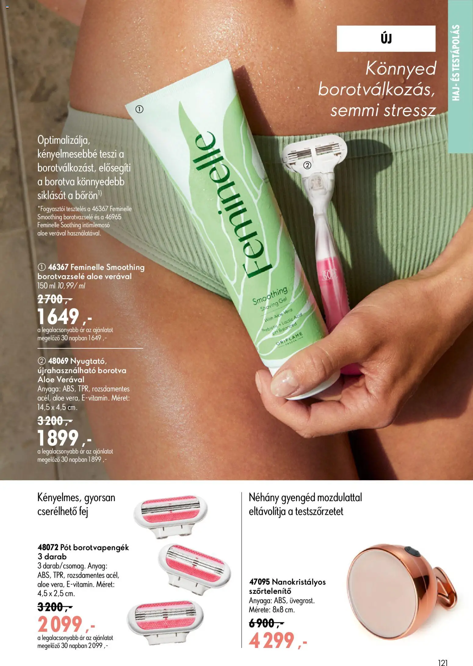 Oriflame akciós ujság - amely érvényes a következő dátumtól: 17.06.2026 | Oldal: 121 | Termékek: Borotva, Szőrtelenítő, Aloe vera