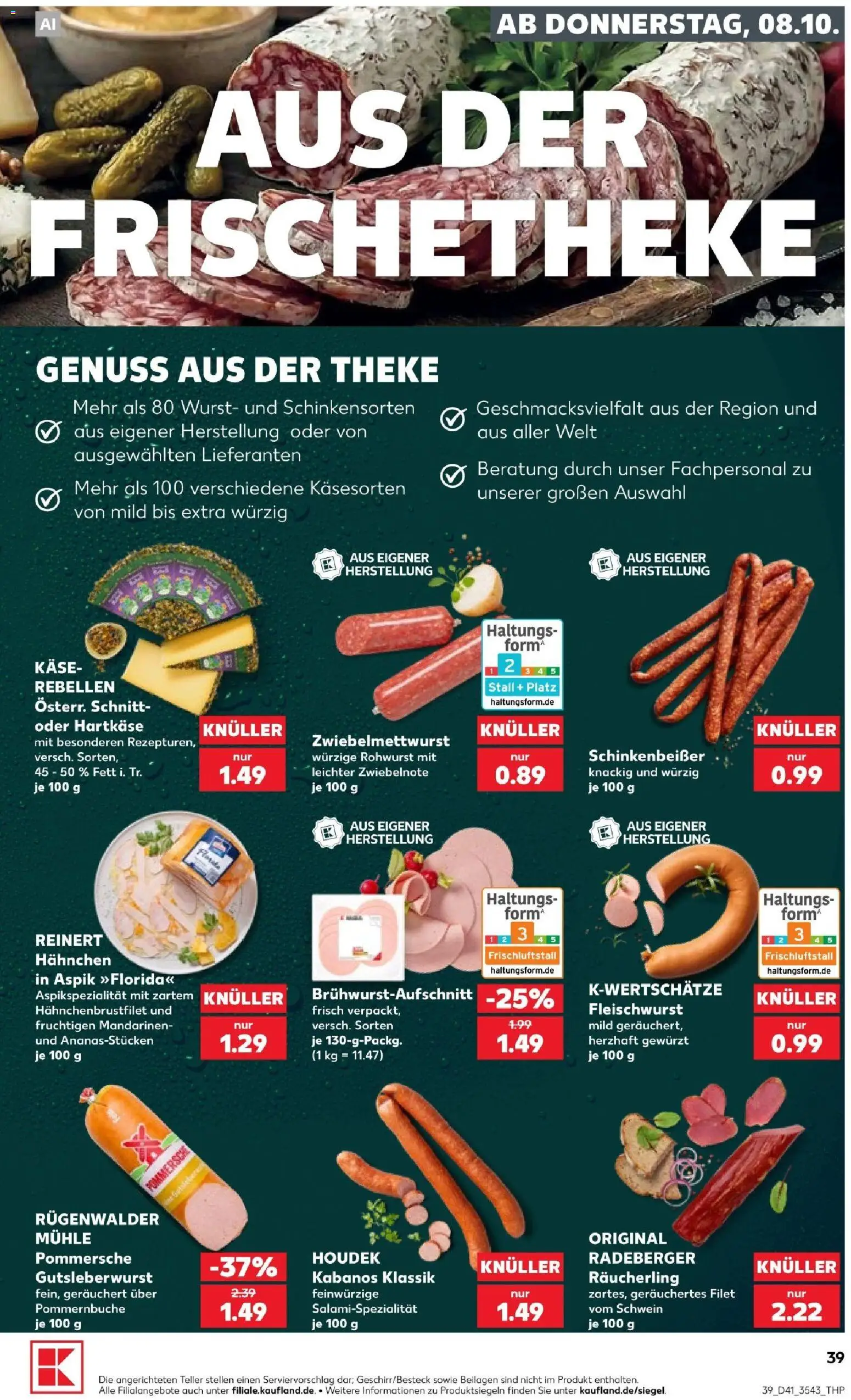 Kaufland Prospekt Berlin – gültig ab 08.10.2026 | Seite: 41 | Produkte: Beilagen, Käse, Mandarinen, Wurst