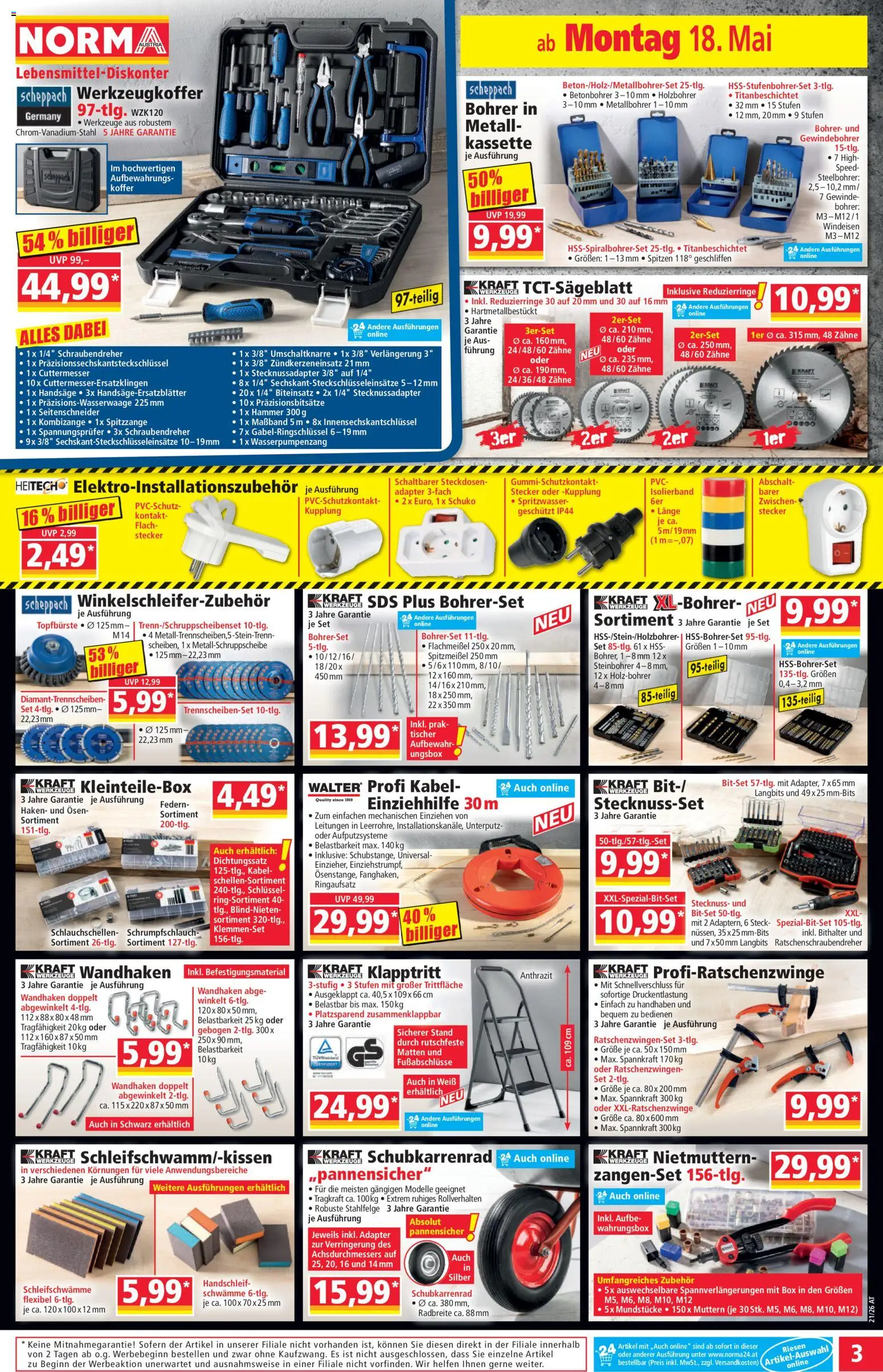 Norma Flugblatt gültig ab 18.05.2026 | Seite: 3 | Produkte: Koffer, Kabel, Adapter, Box