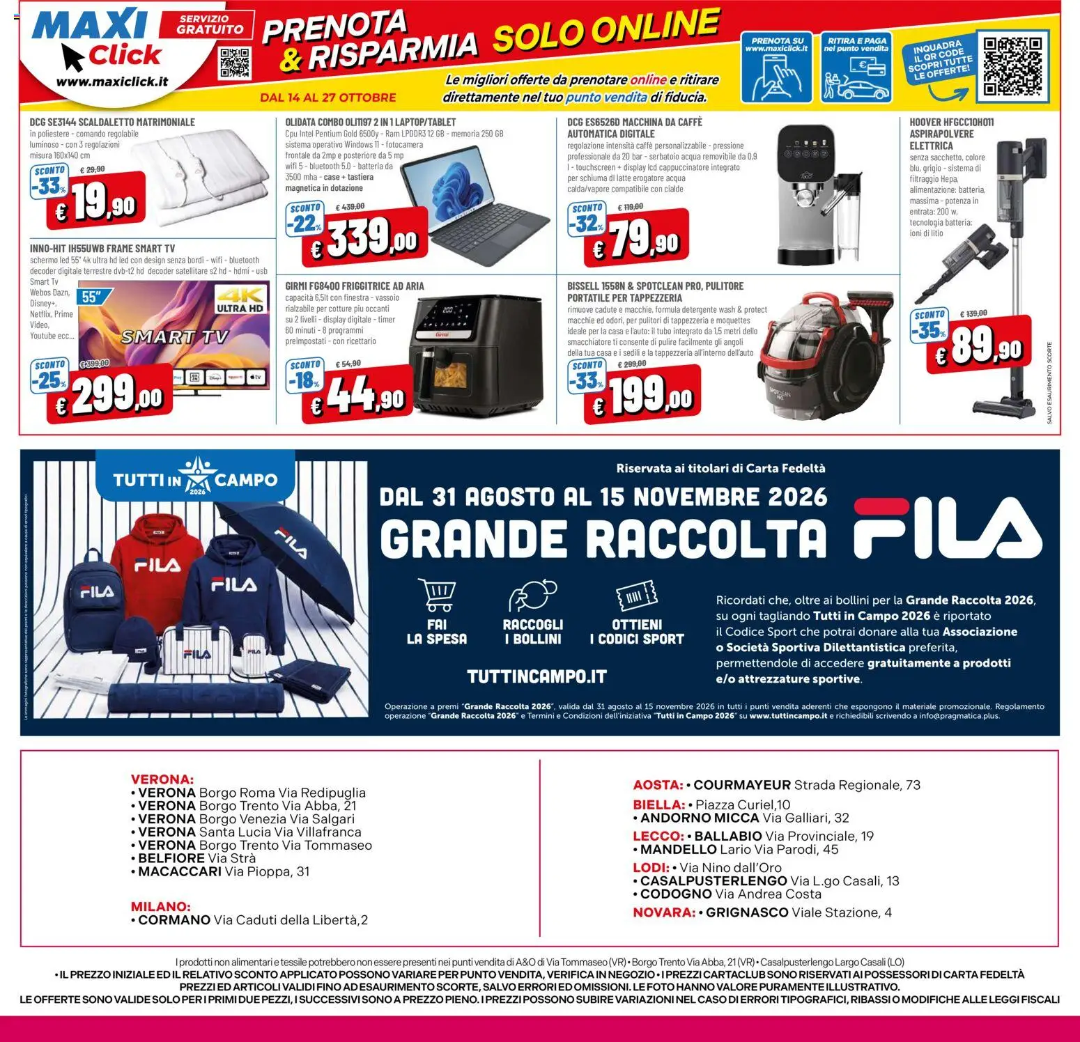 Volantino A&O del 14/10/2026 | Pagina: 16 | Prodotti: Friggitrice ad aria, Acqua, Fotocamera, Cialde