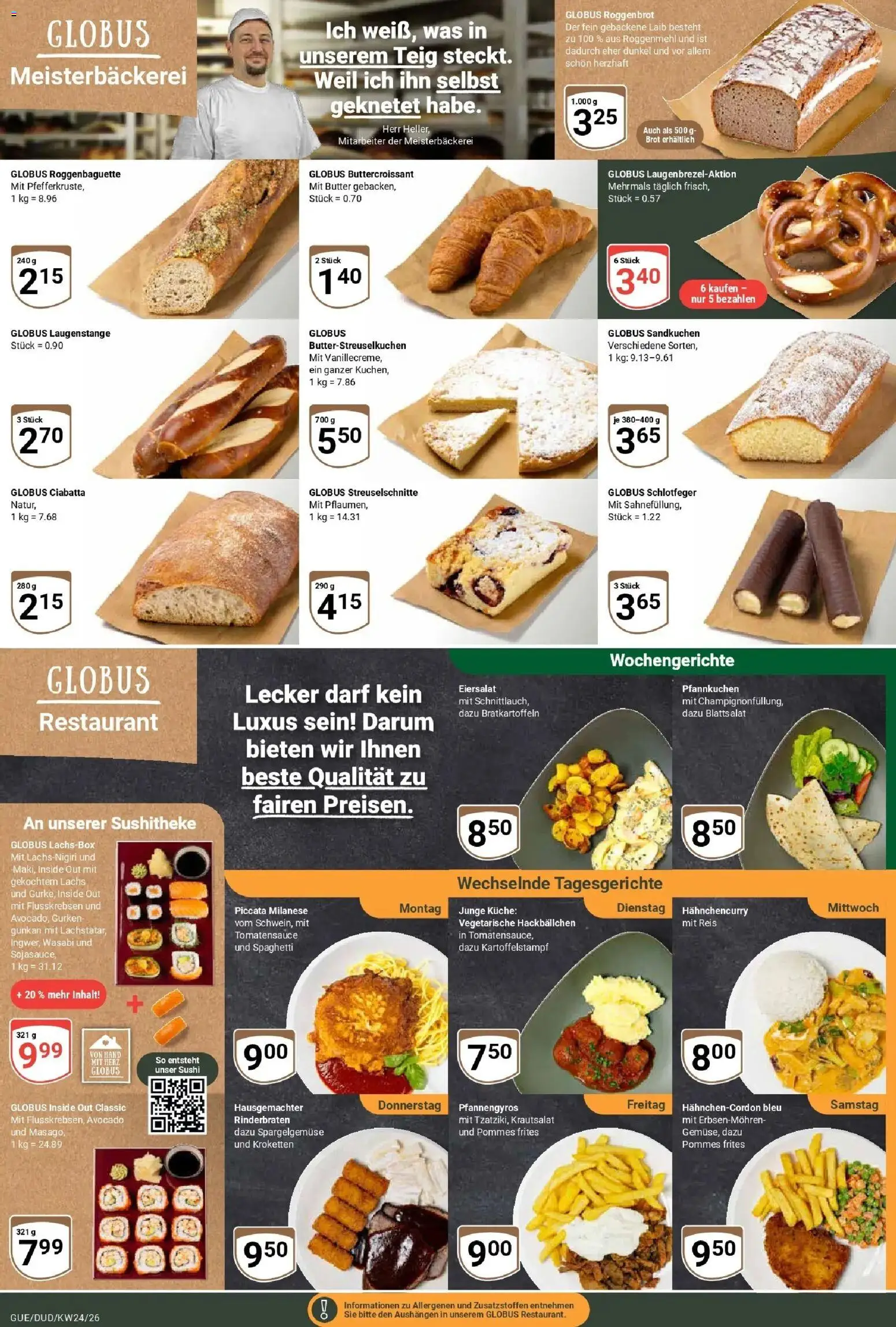Globus Prospekt Saarbrücken-Dudweiler – gültig ab 08.06.2026 | Seite: 14 | Produkte: Butter, Küche, Lachs, Brot