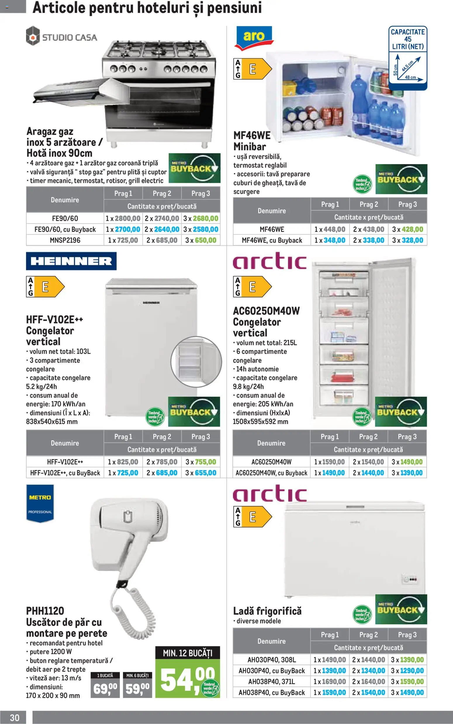 Noul catalog Metro – valabil de la 01.04.2026 | Pagină: 30 | Produse: Cuptor, Plită, Uscător De Păr, Ladă frigorifică