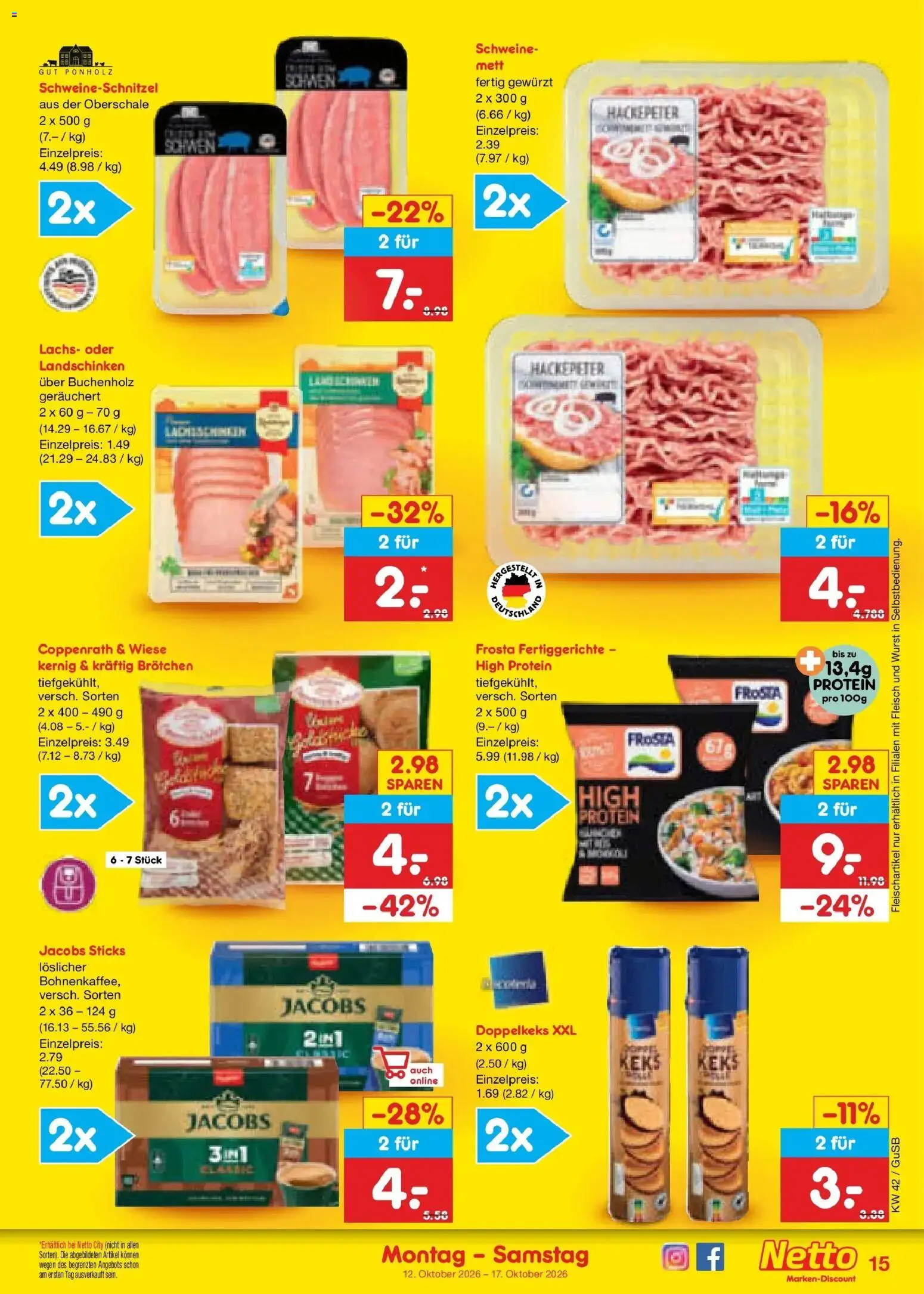 Netto Marken-Discount Prospekt Machern (ab 12.10.2026) » Angebote | Seite: 17 | Produkte: Lachs, Fertiggerichte, Wurst, Fleisch