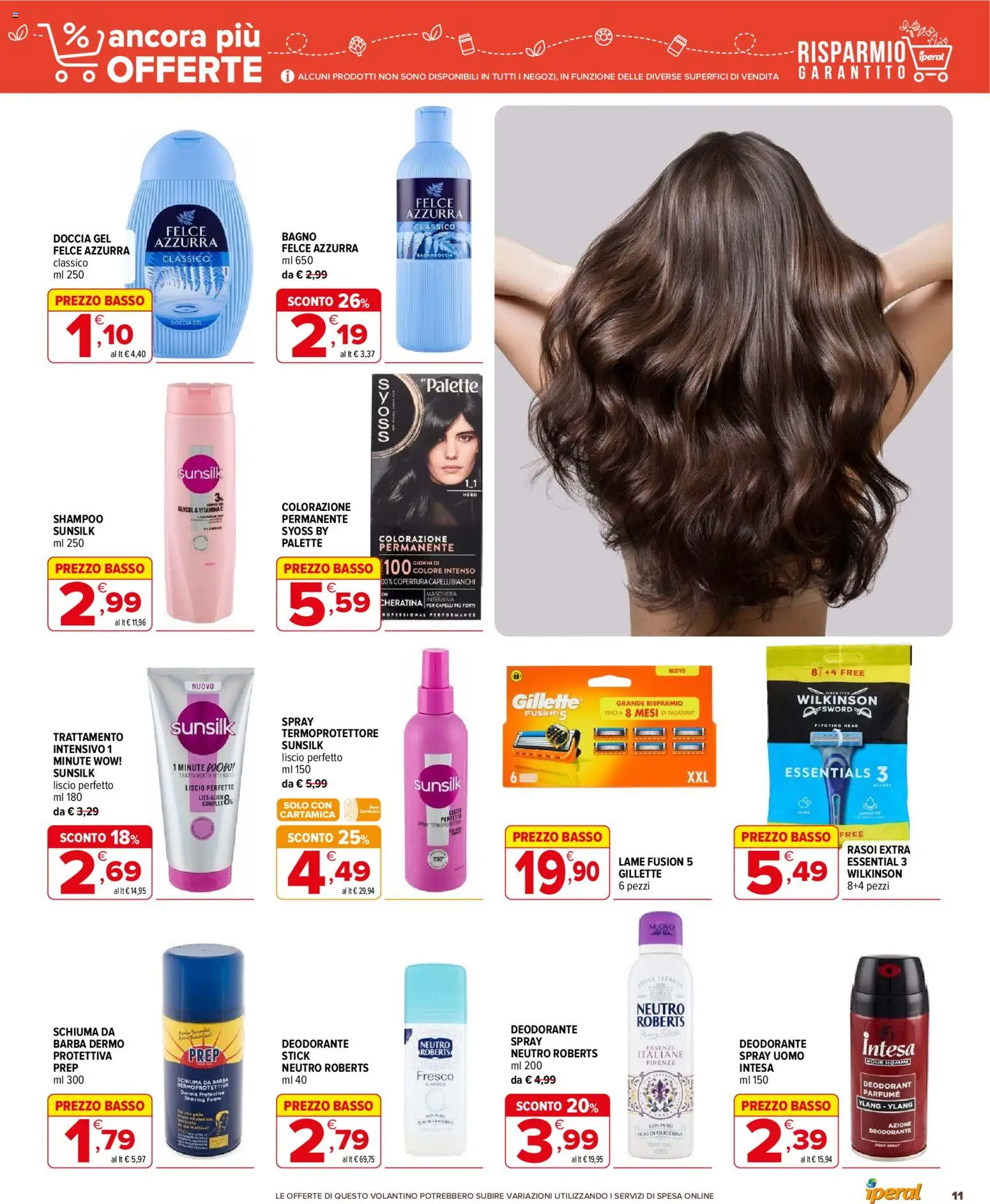 Volantino Iperal del 06.05.2026 | Pagina: 11 | Prodotti: Shampoo, Maschera, Schiuma da barba, Doccia