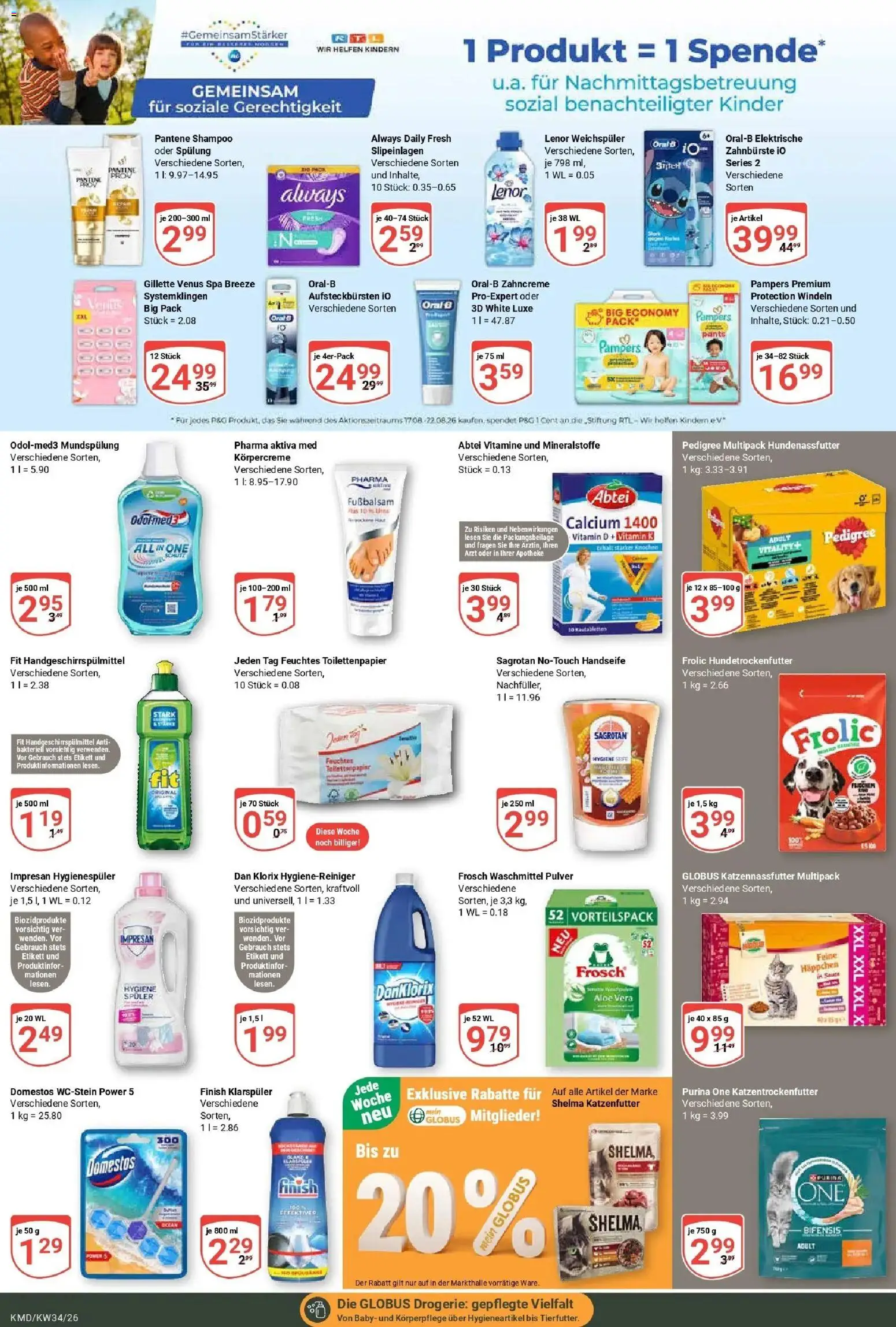 Globus Prospekt Köln (ab 17.08.2026) » Angebote online | Seite: 21 | Produkte: Lenor, Elektrische zahnbürste, Körpercreme, Weichspüler