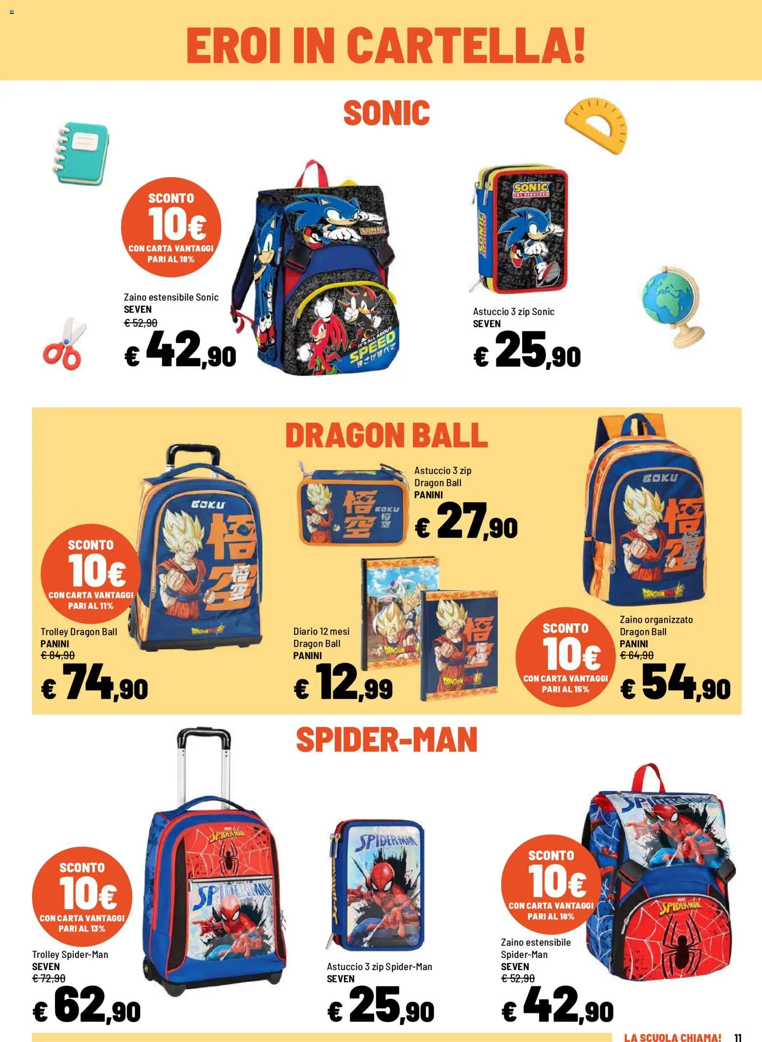 Volantino Iper del 09/07/2026 | Pagina: 11 | Prodotti: Zaino, Astuccio, Trolley