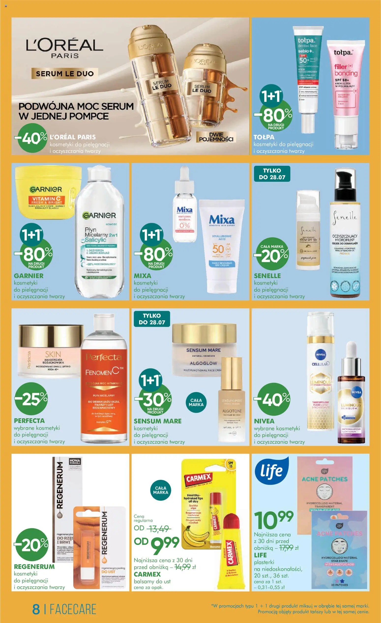 Super-pharm gazetka od 16.07.2026 | Strona: 8 | Produkty: Płyn micelarny, Garnier, Sorbet, Makijaż
