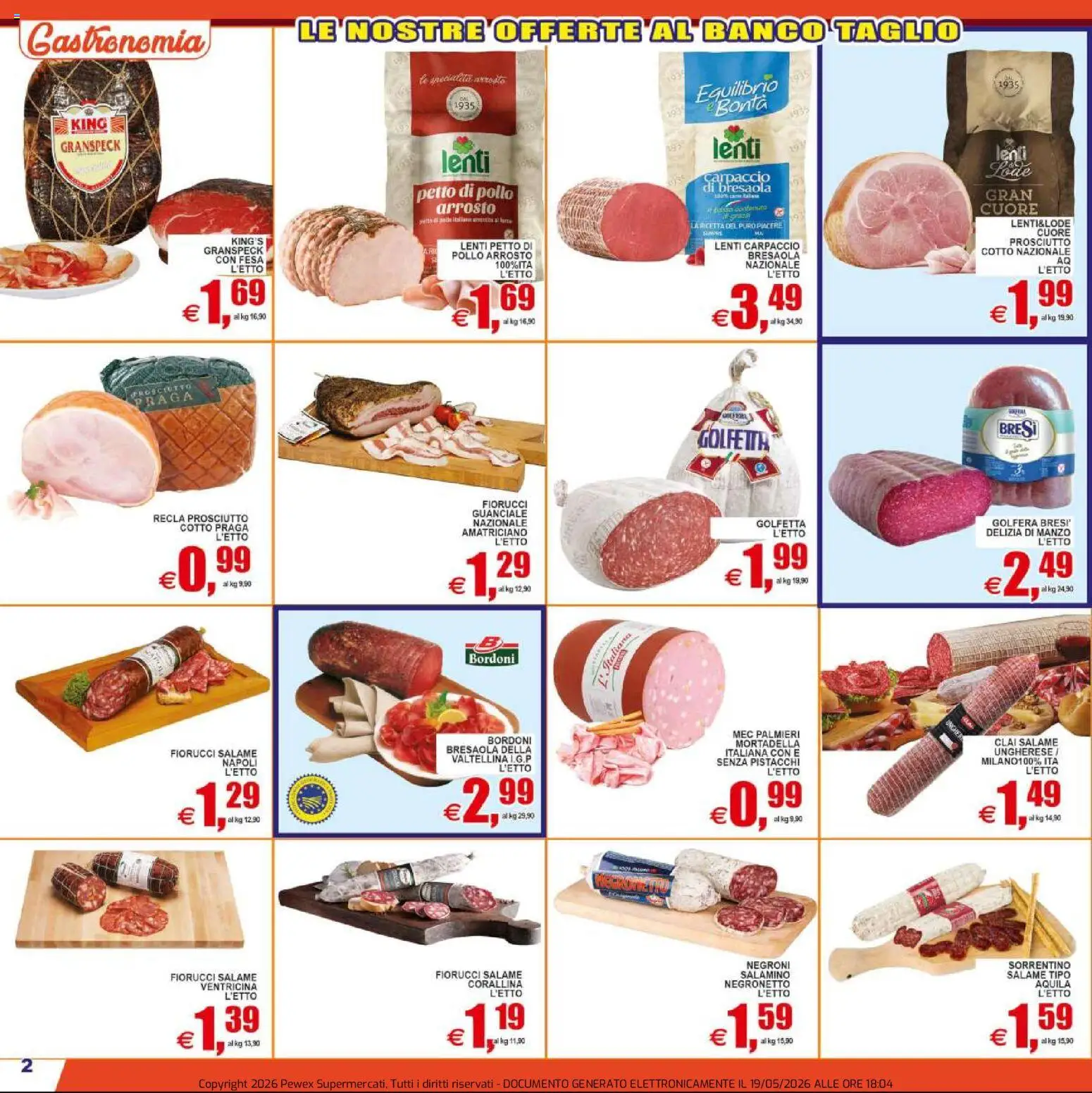 Volantino Pewex del 20.05.2026 | Pagina: 2 | Prodotti: Salame, Manzo, Prosciutto, Mortadella