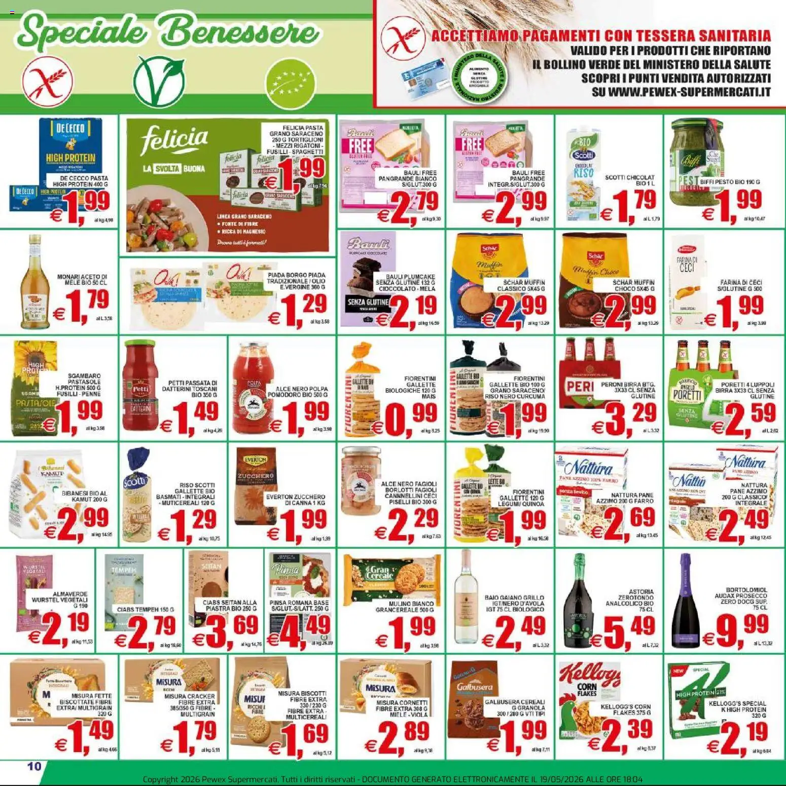 Volantino Pewex del 20.05.2026 | Pagina: 10 | Prodotti: Biscotti, Ceci, Aceto, Penne