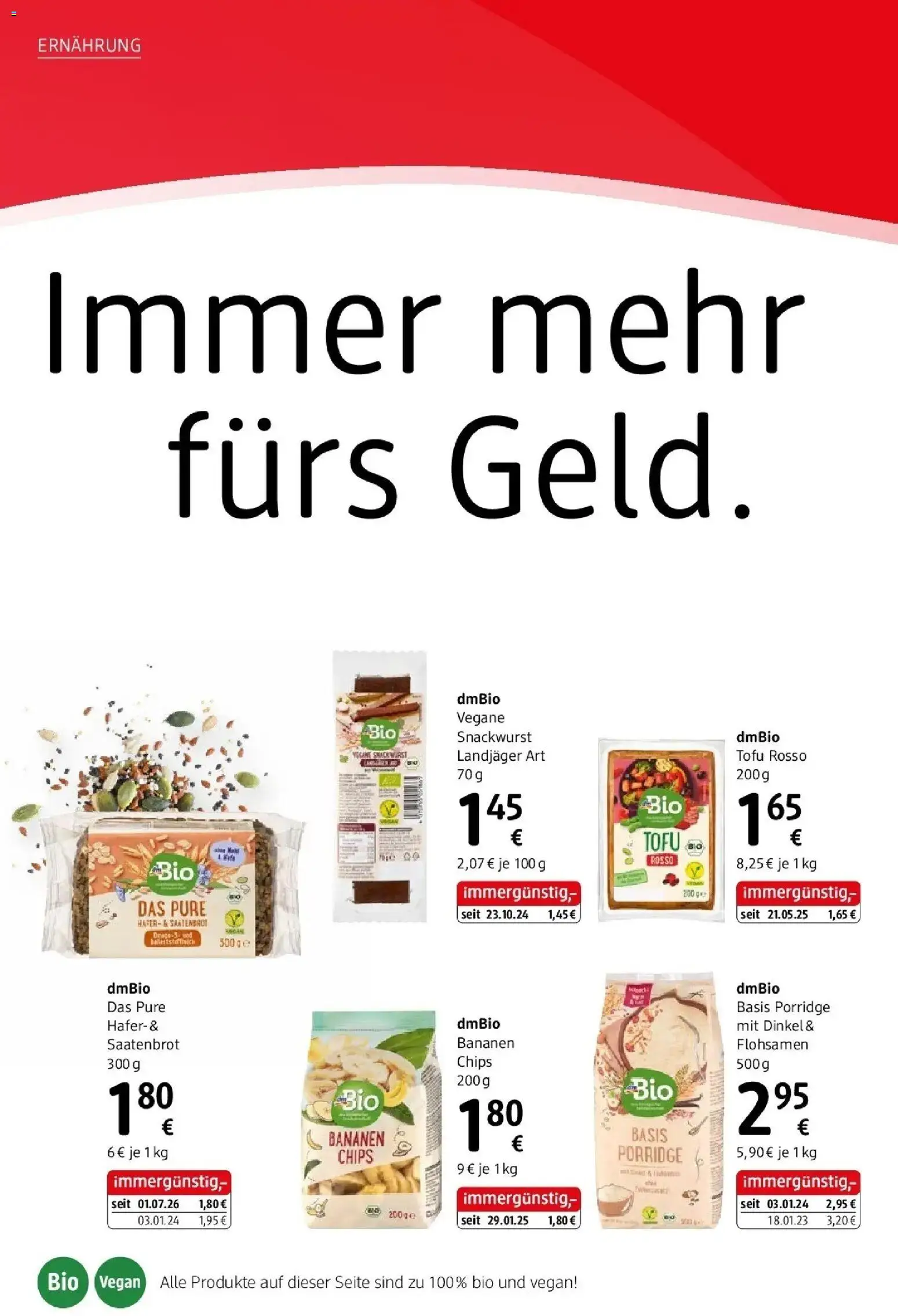 dm drogerie markt Flugblatt  / 2026 von 08.10.2026 - Aktuelle Angebote | Seite: 4 | Produkte: Chips, Tofu, Bananen
