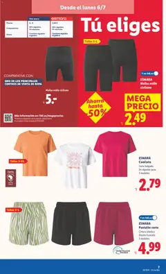 Vista previa ESMARA Pantalón corto, Cintura elástica. Diseño fruncido. 3 modelos. válido desde el 06/07/2026 | Página: 19