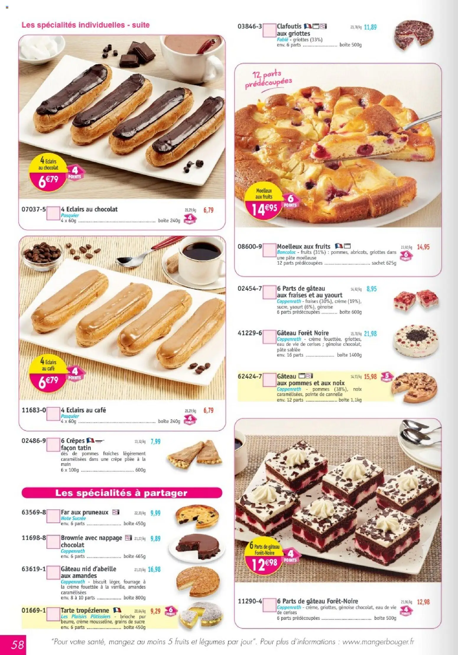 {H1} | Page: 58 | Produits: Sucre, Spécialités, Yaourt, Chocolat