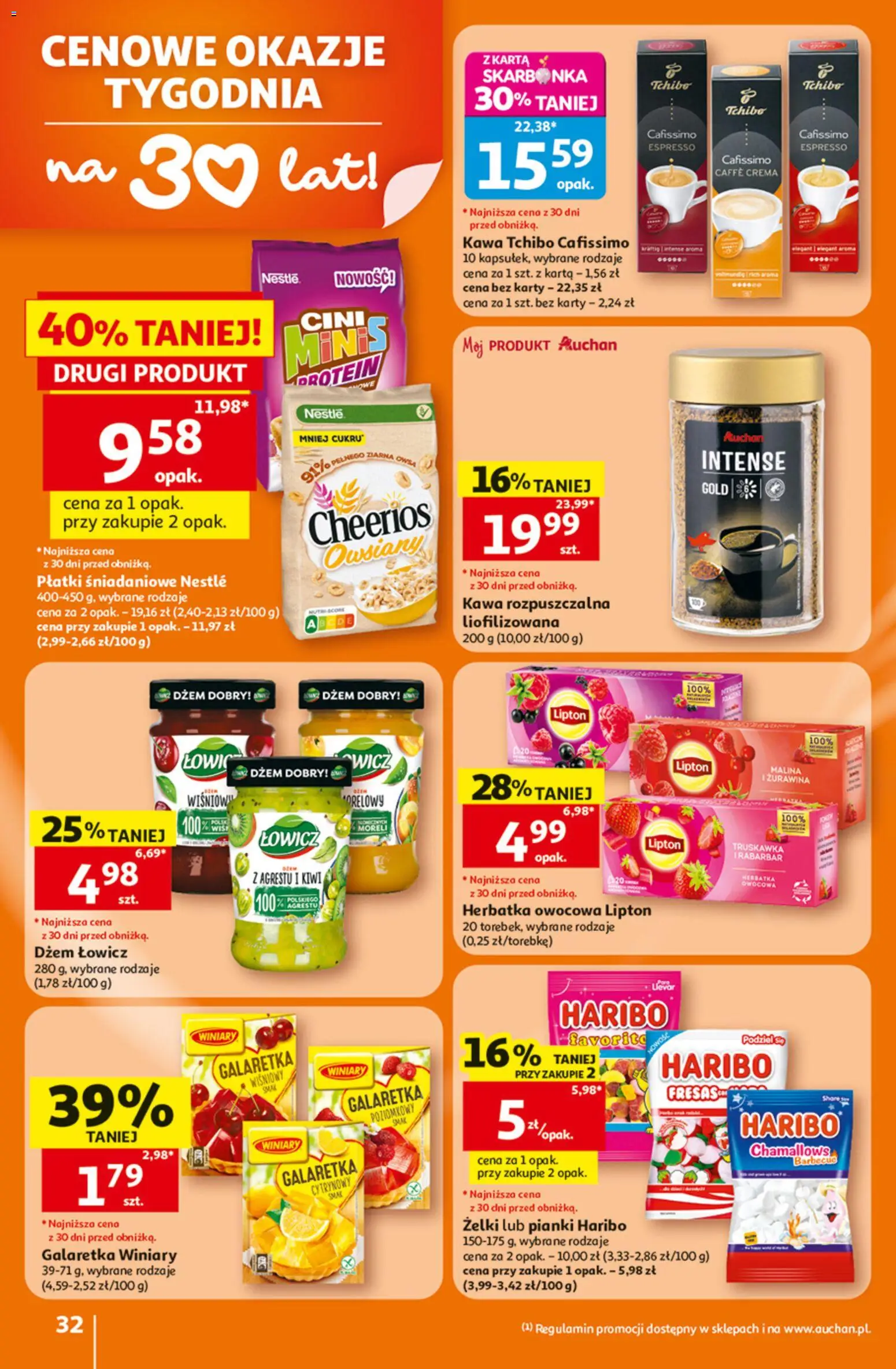Auchan gazetka - 30 Lat Hipermarket od 25.06.2026 | Strona: 32 | Produkty: Karta, Kawa, Płatki, Kiwi