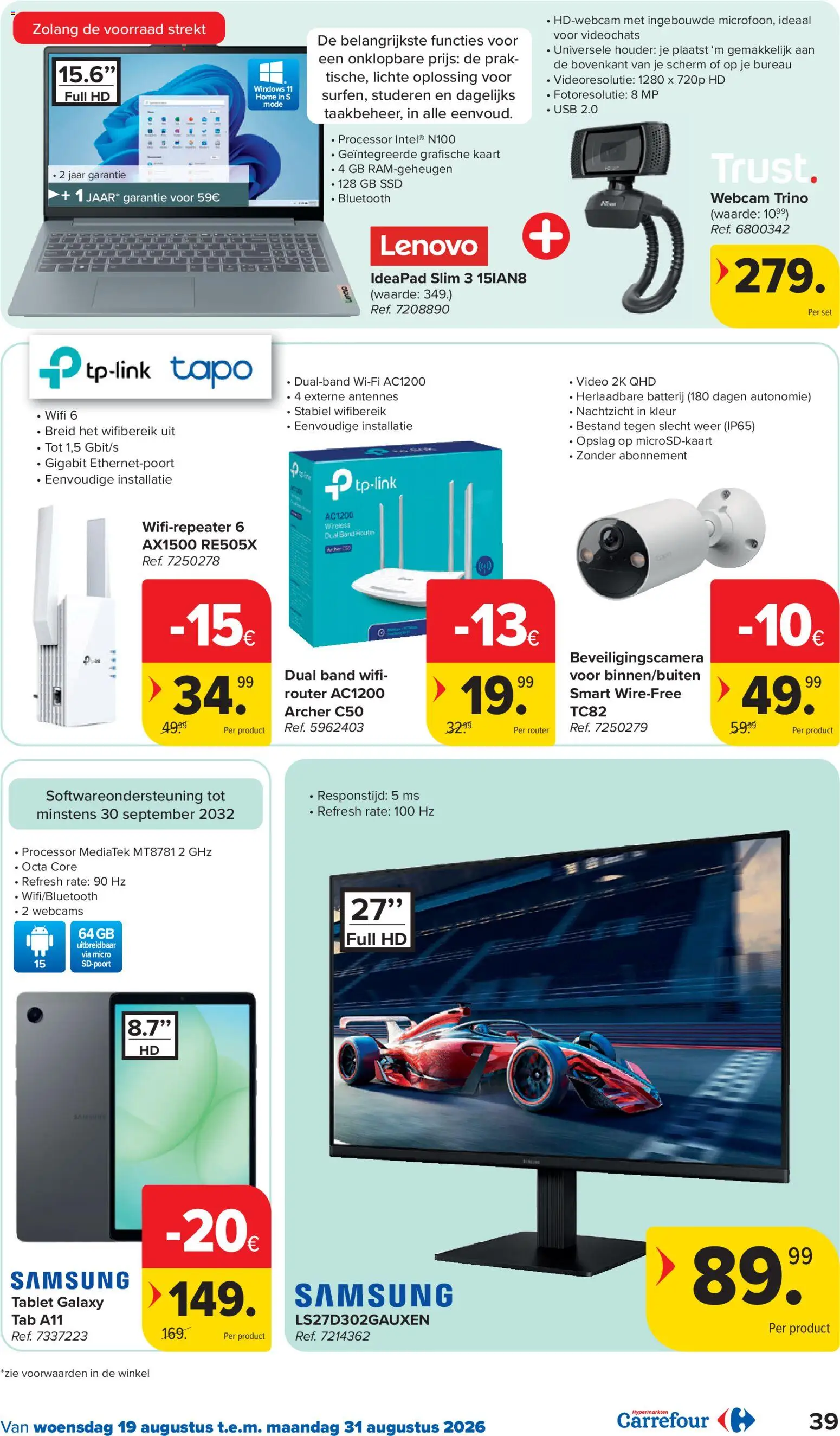 {H1} | Pagina: 39 | Producten: Beveiligingscamera, Tablet, Usb, Laptop