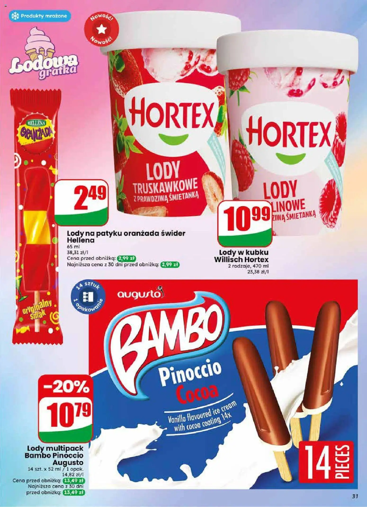 Dino gazetka od 03.06.2026 | Strona: 31 | Produkty: Lody na patyku, Lody